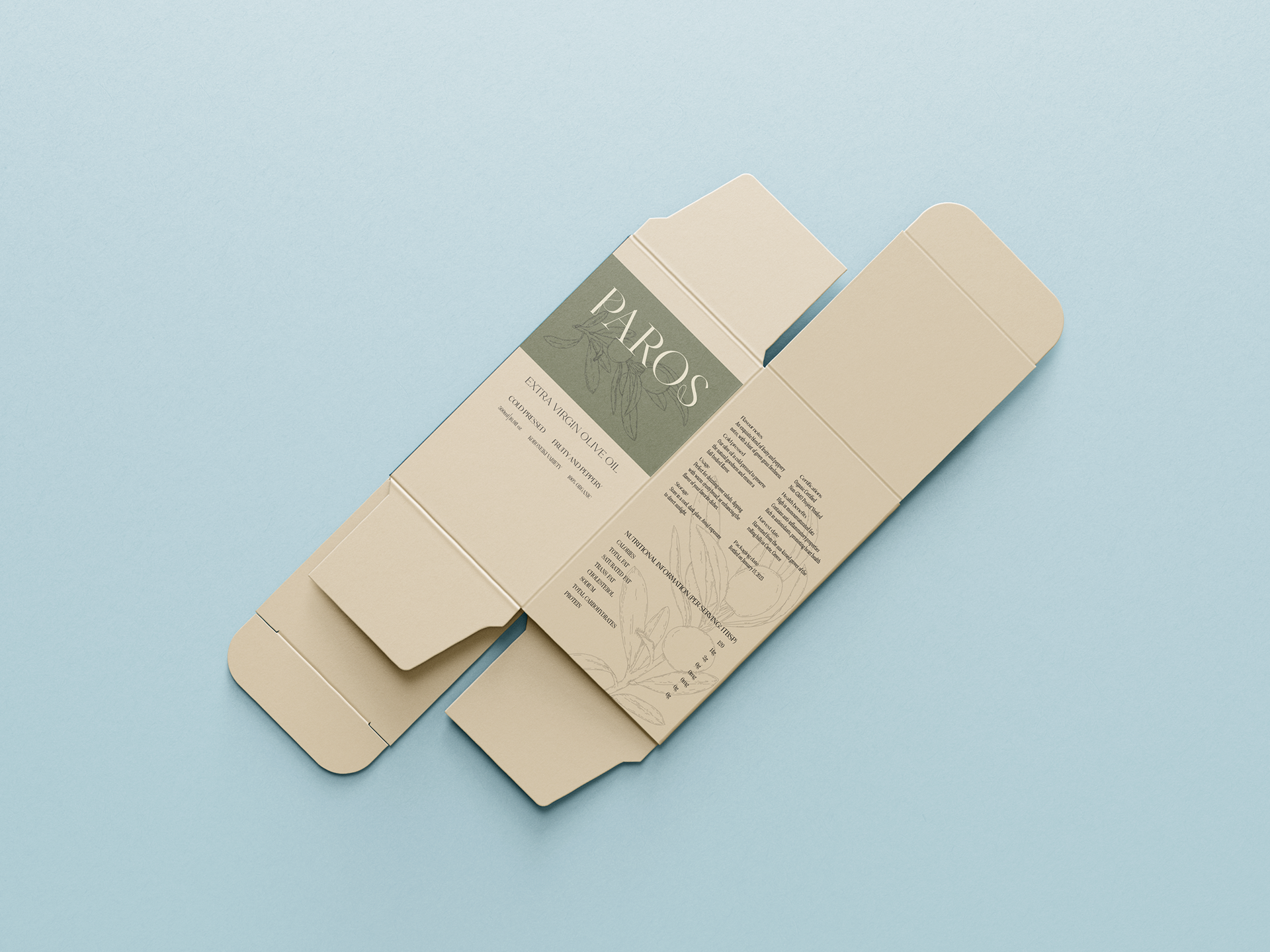PAROS packaging flat lay