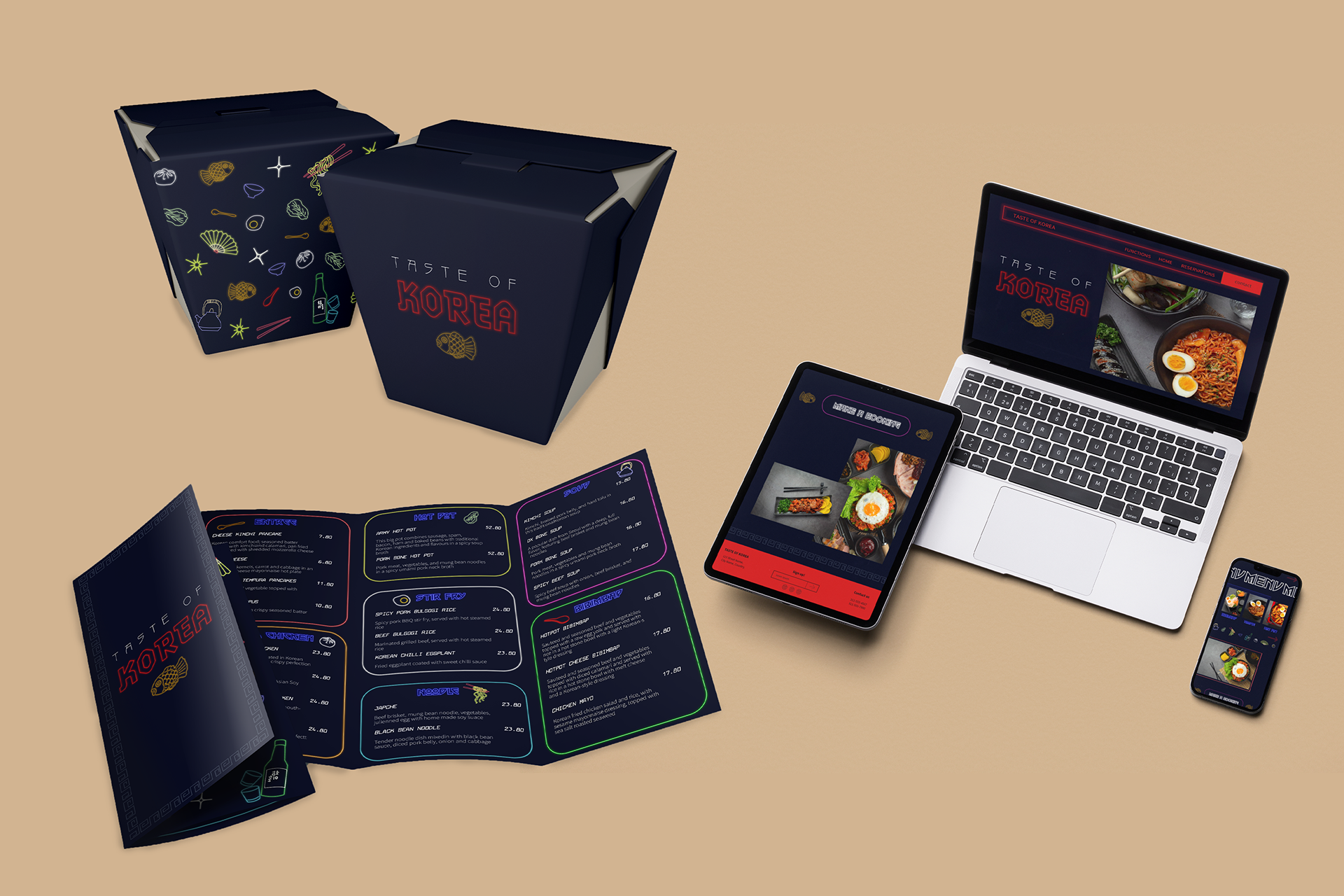 Taste of Korea collection: Packaging, menu, website