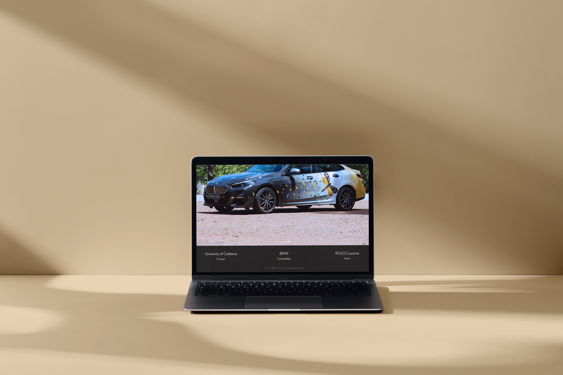 Car wrap competition website home page footer
