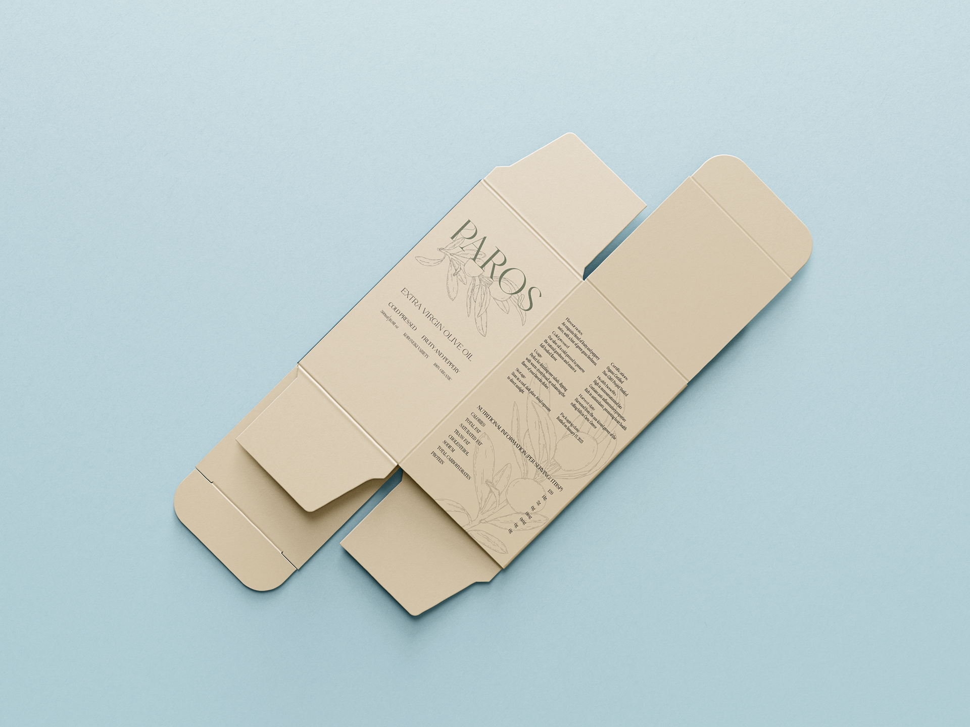 PAROS packaging flat lay