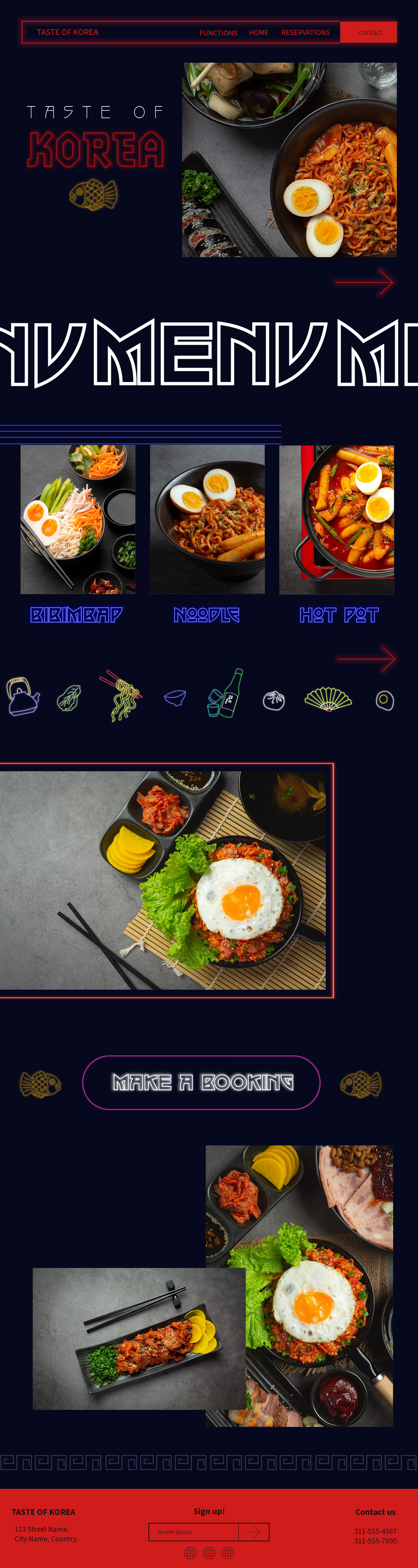 Taste of Korea website mock-up