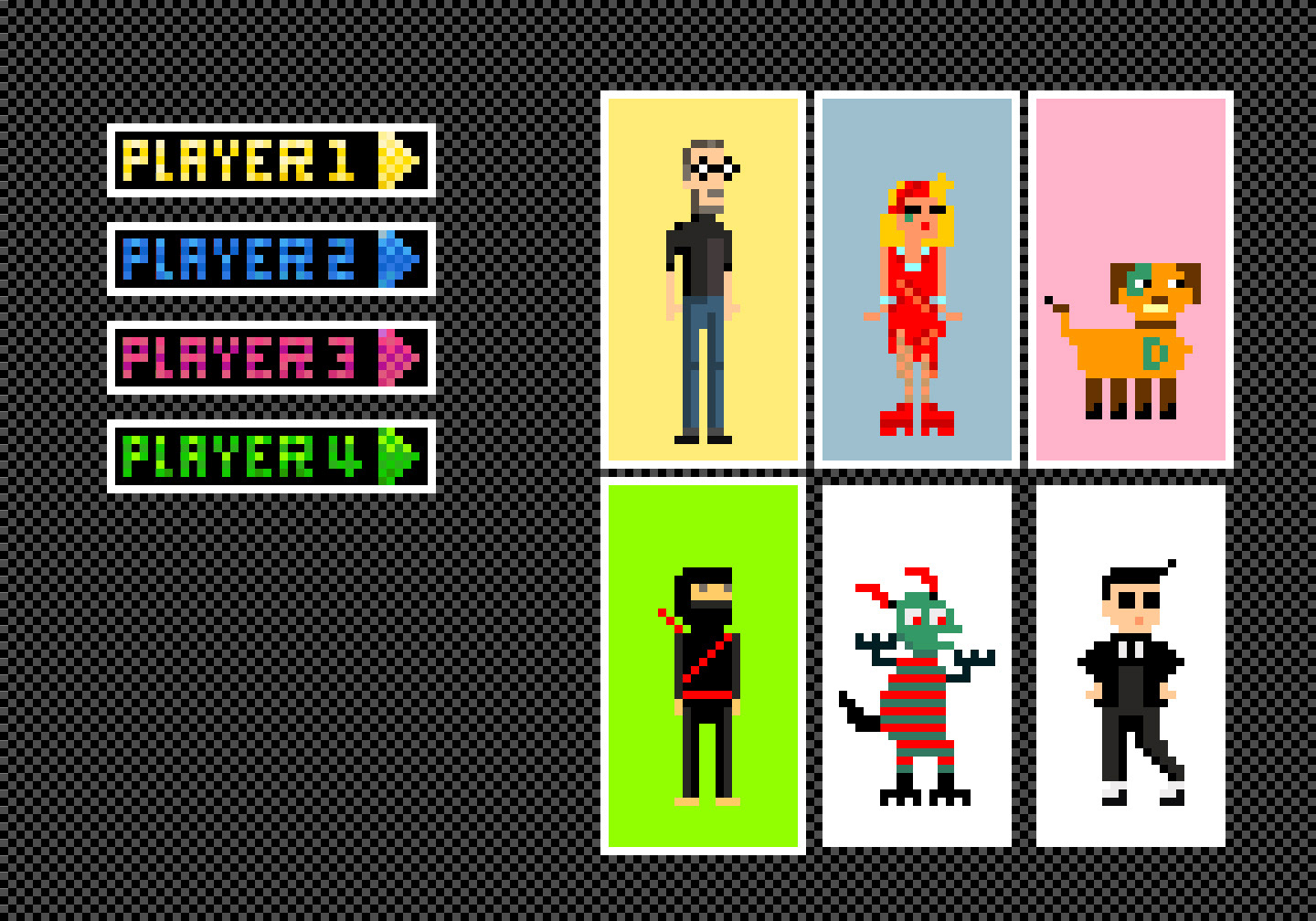 8-bit game characters design