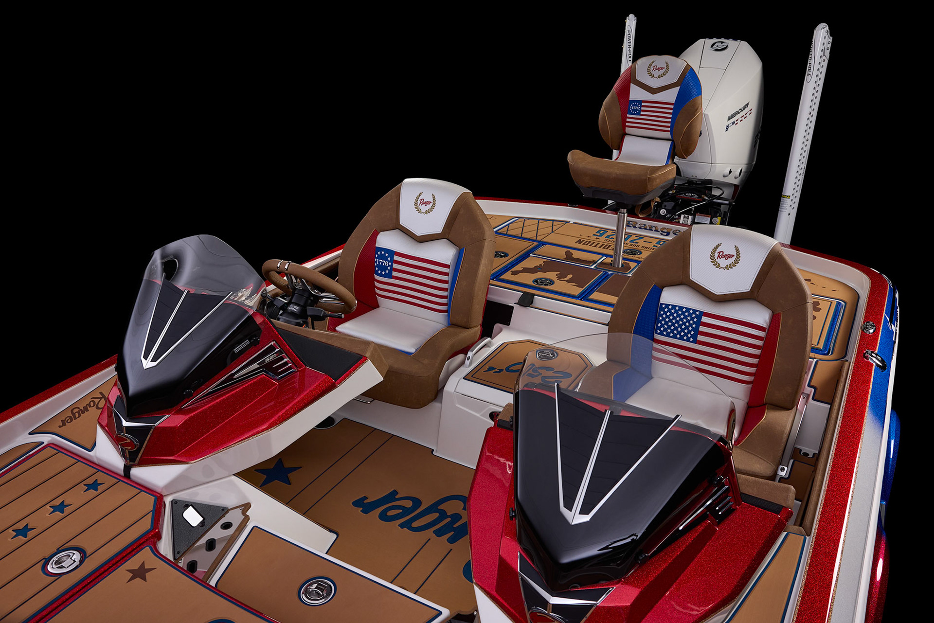 Studio image of the 2026 Ranger 521R 250th Anniversary boat.