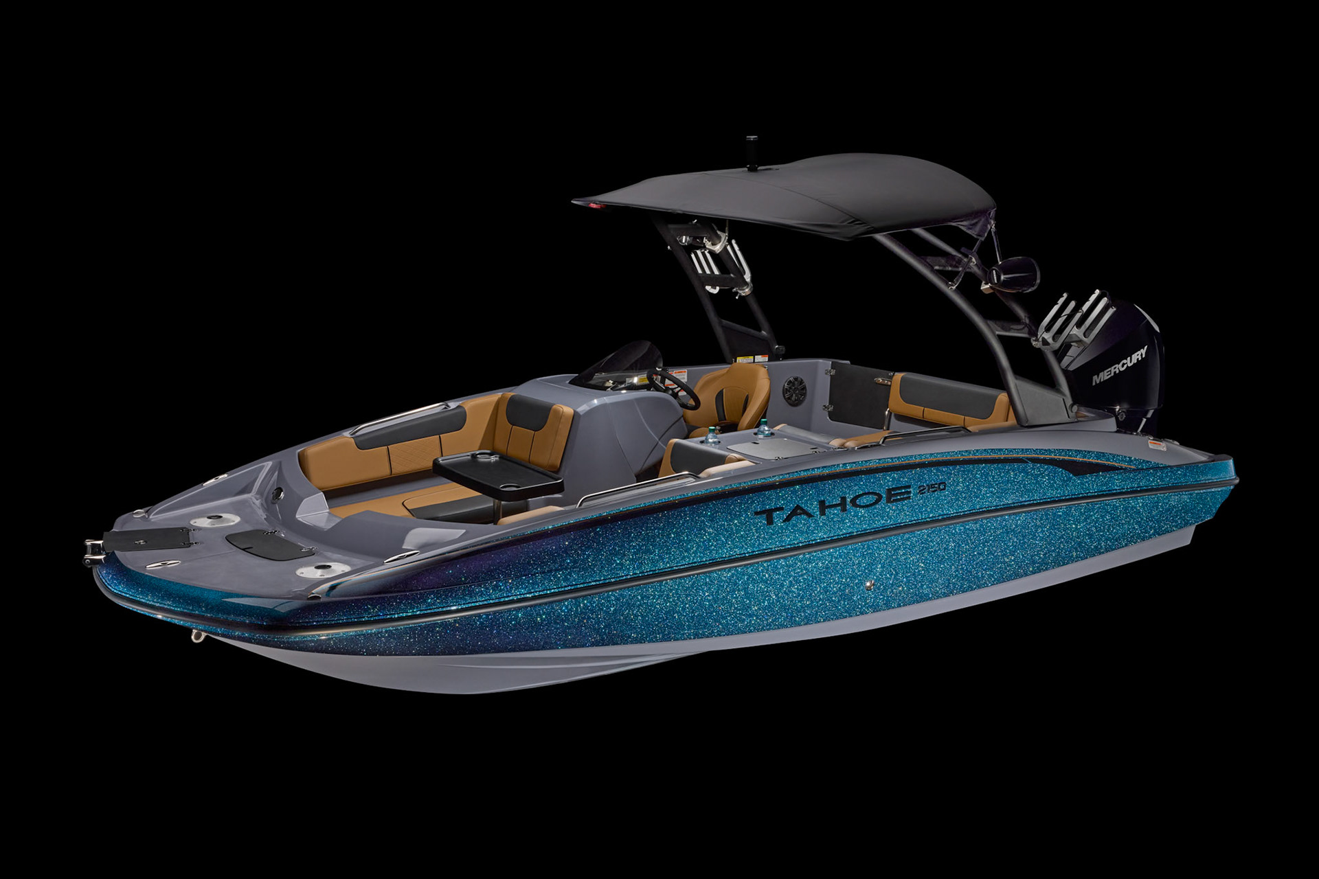 Studio photography of the 2026 Tahoe 2150 boat.