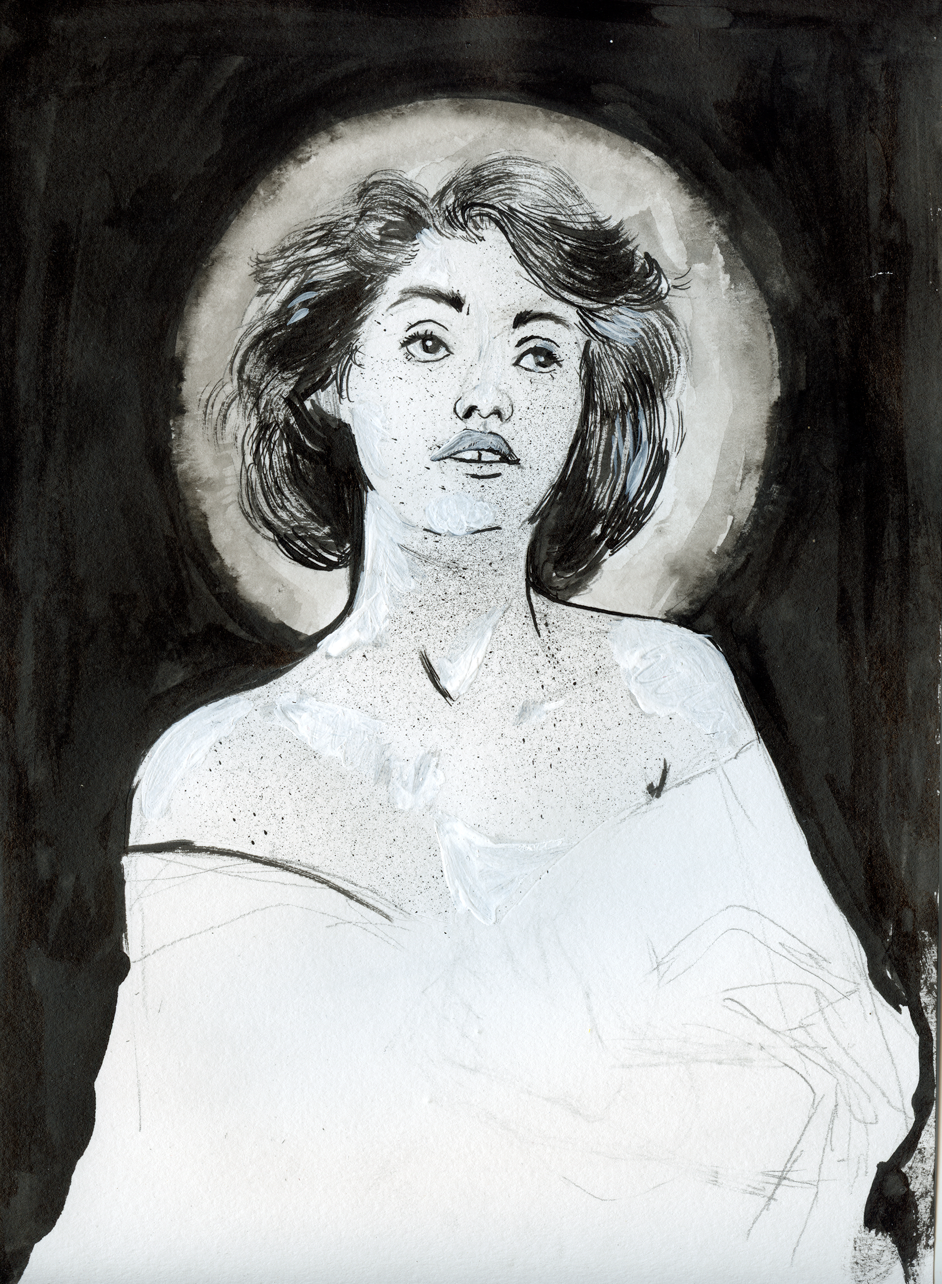 Ink portrait study