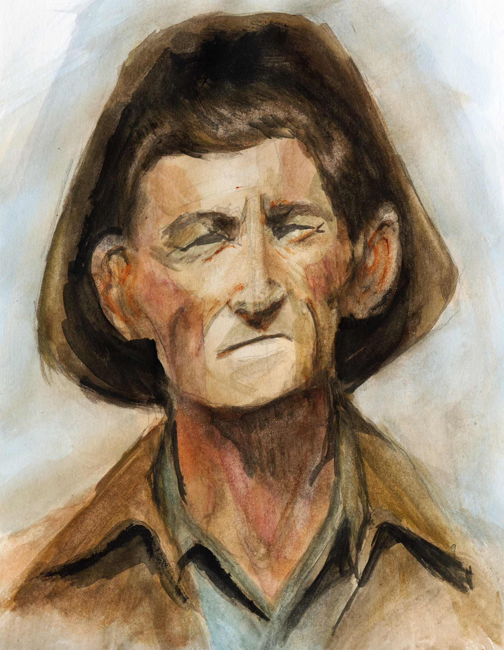 Gouche portrait study