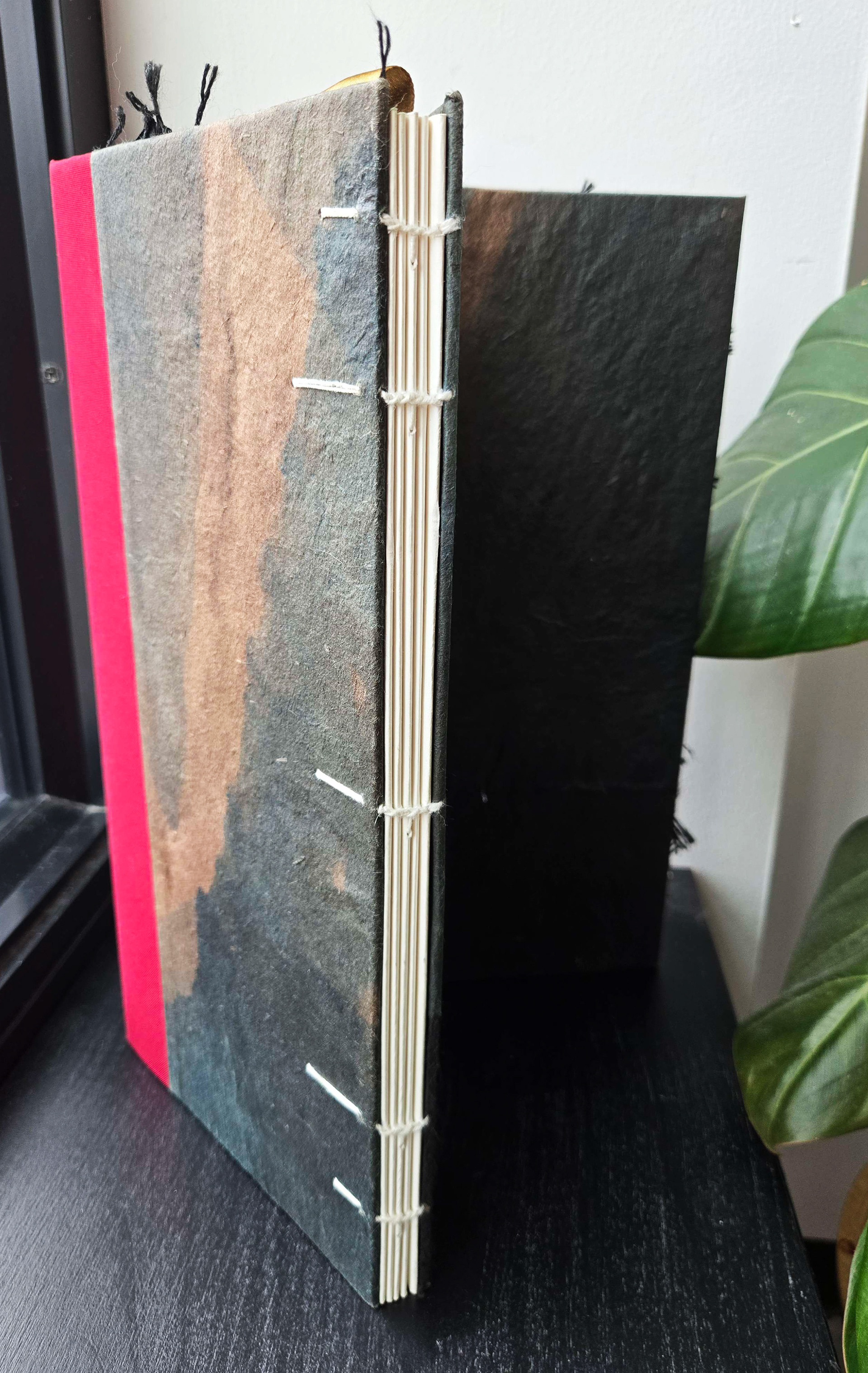 coptic spine and interior "front" cover