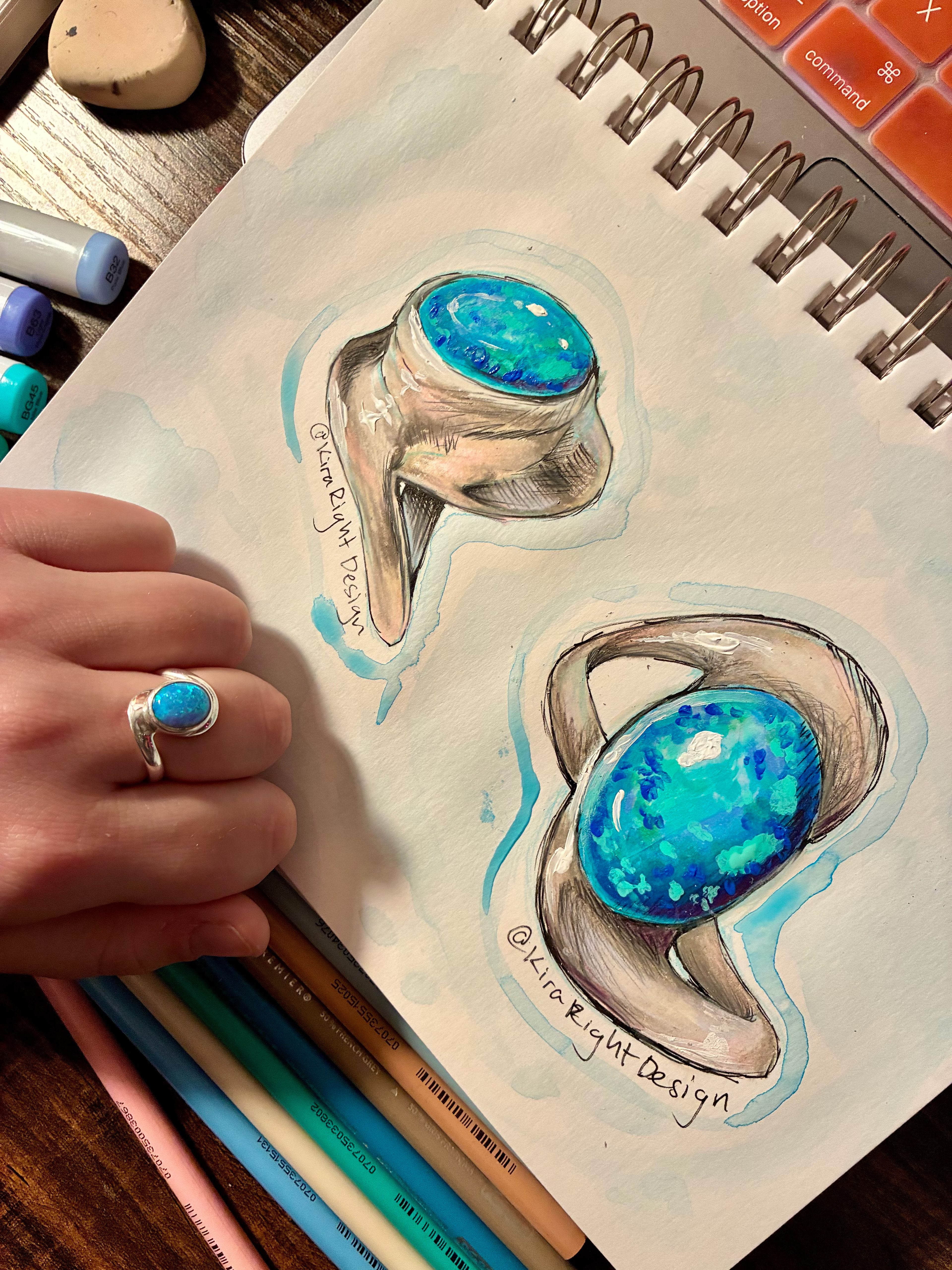 Opal ring illustration