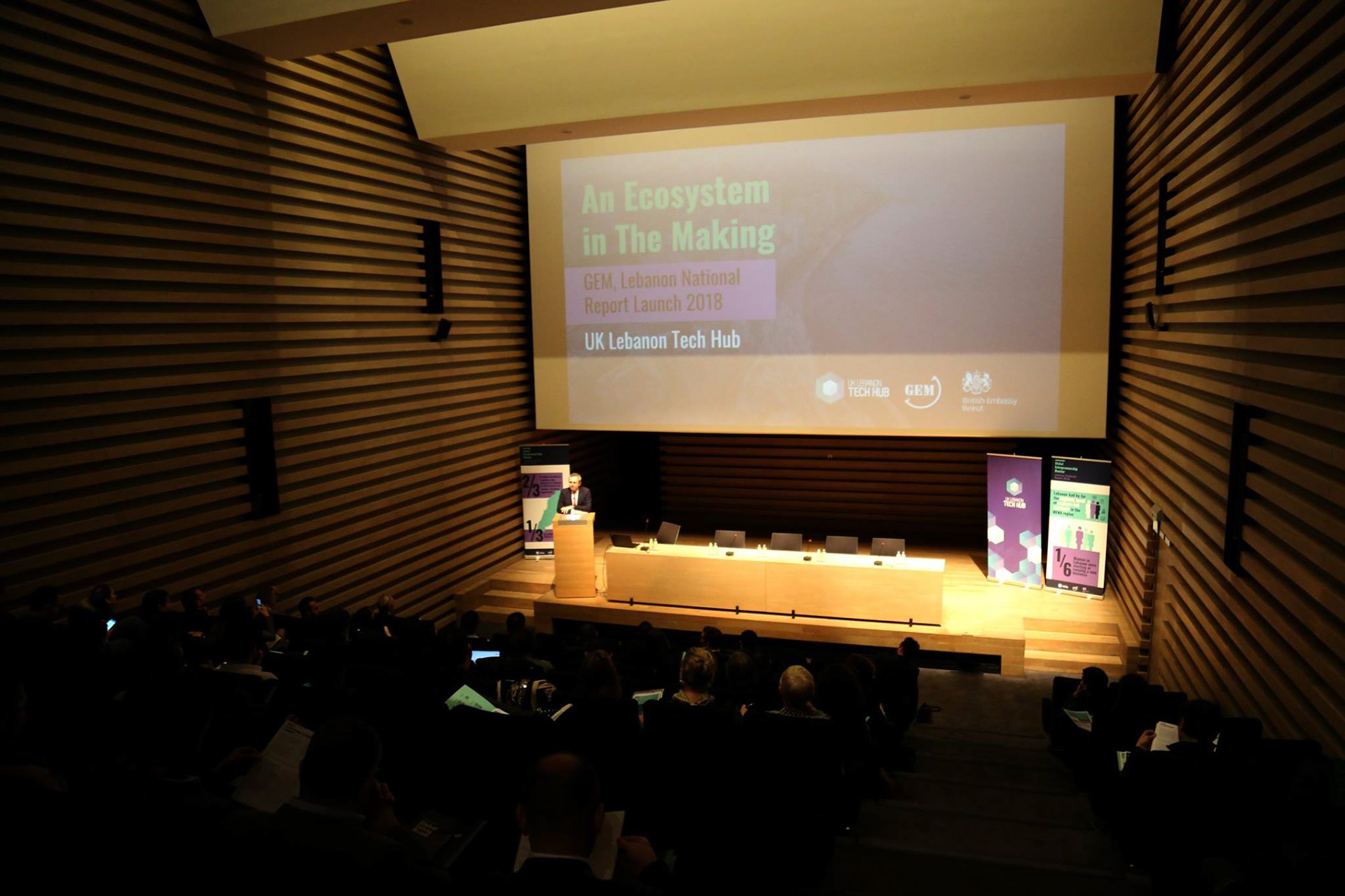 Deck designed along with branded banners and infographics at the report launch event