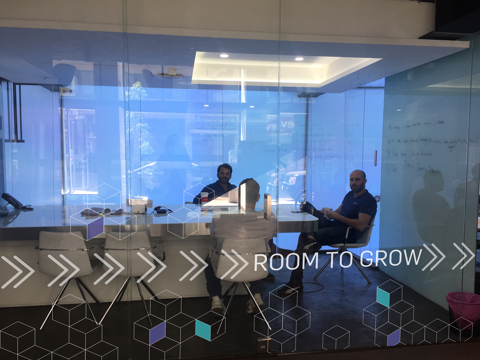 Design for the common meeting room at the centre of the space