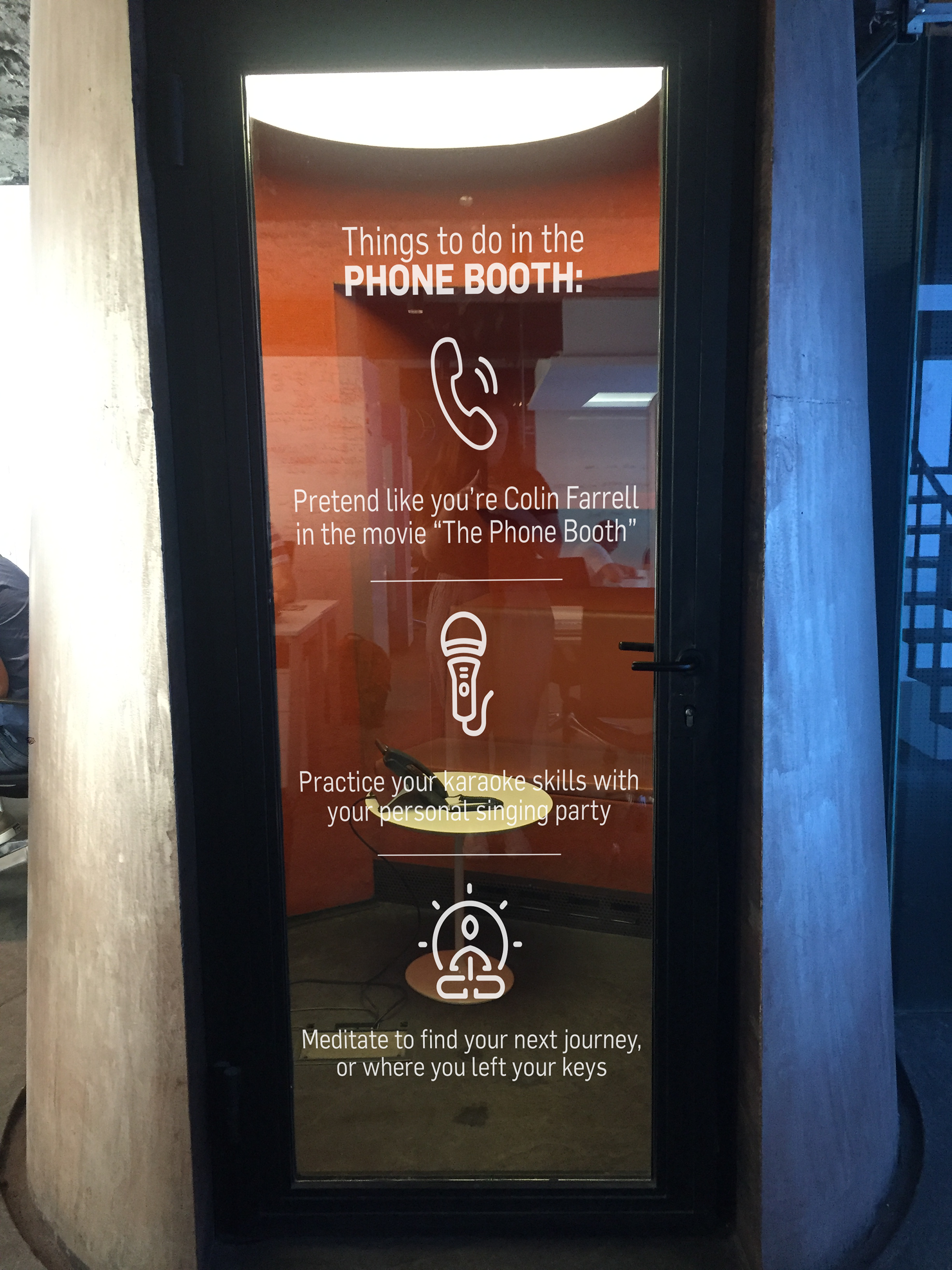 Design for the space's phone booth