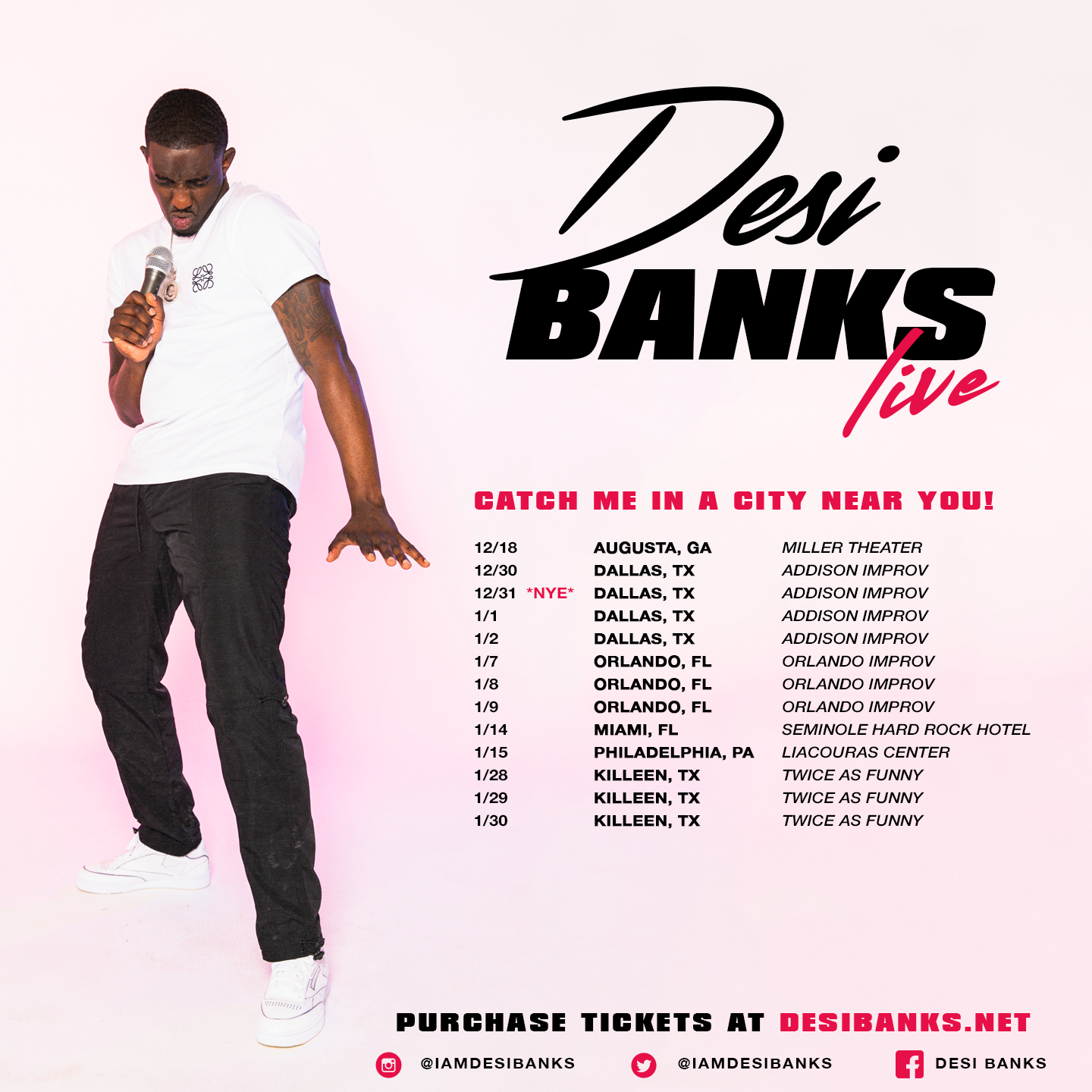desi banks tour schedule