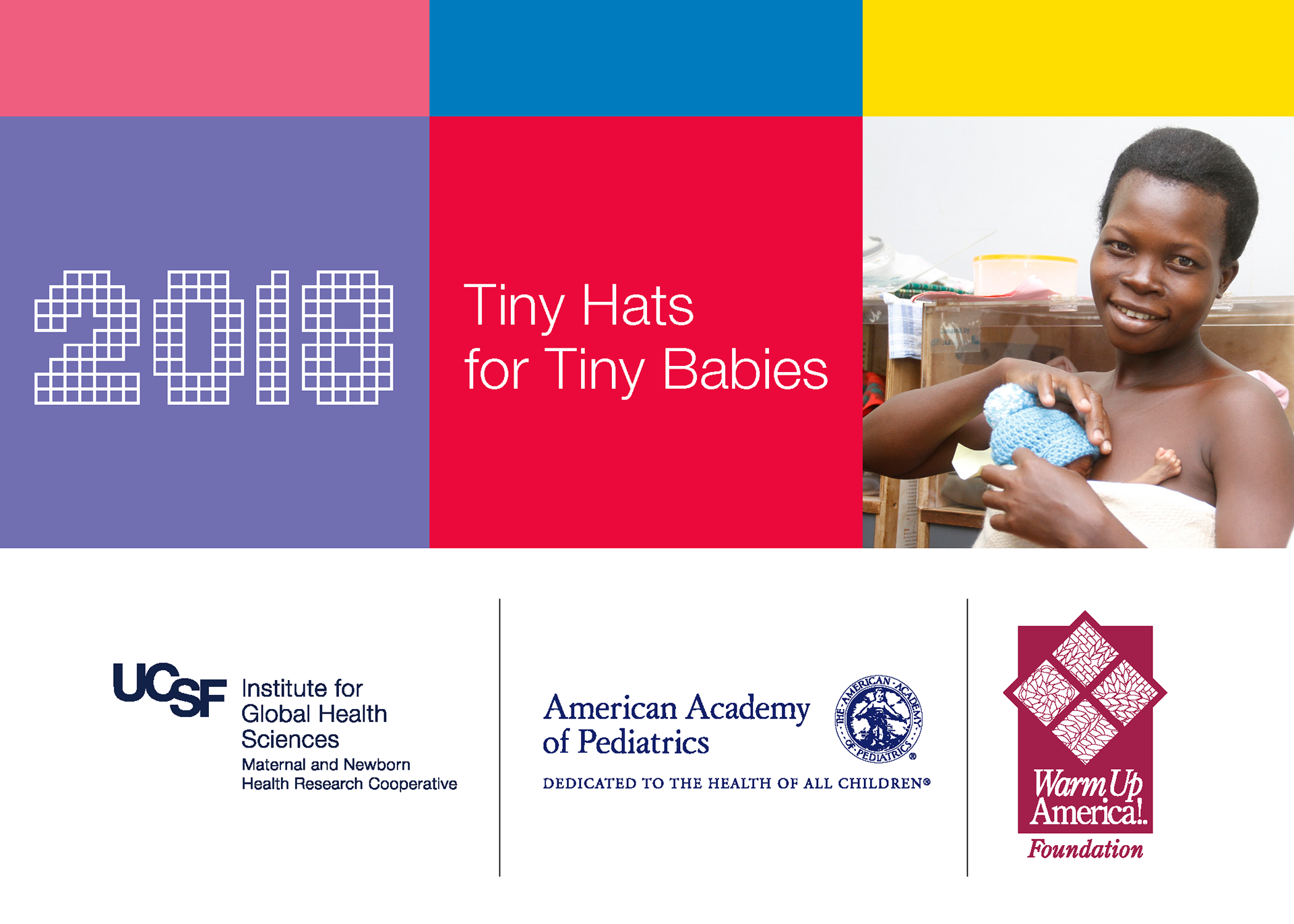 Postcard front for Tiny Hats for Tiny Babies campaign promotion
