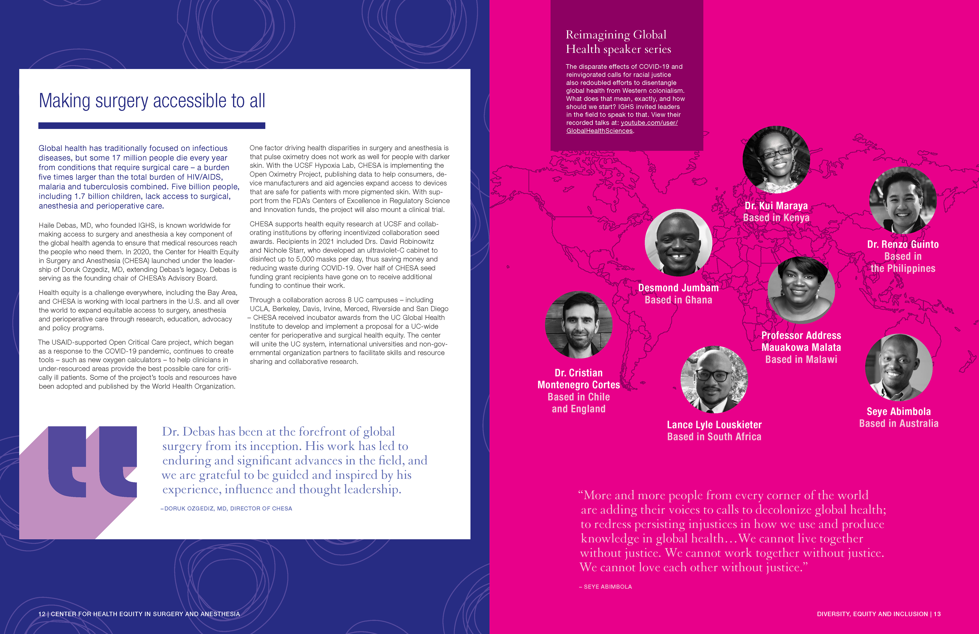 Spread about "Making surgery accessible to all" and about a speaker series reimagining global health.