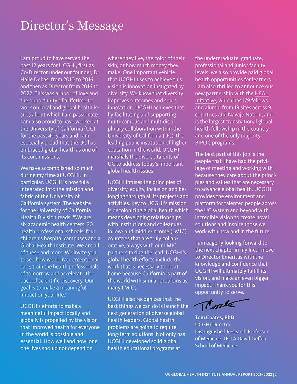 Director's Message