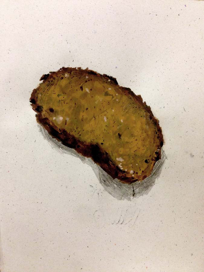 a piece of a cut dark bread. 28.01.2016.