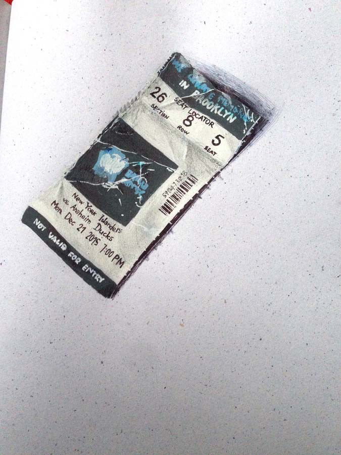 ticket to a hockey game. 23.12.2015.