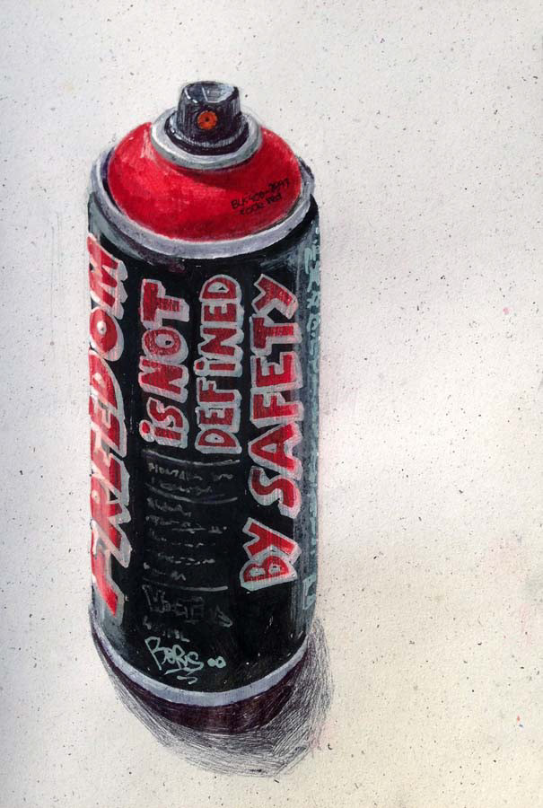 unused spraycan. 08.11.2015.