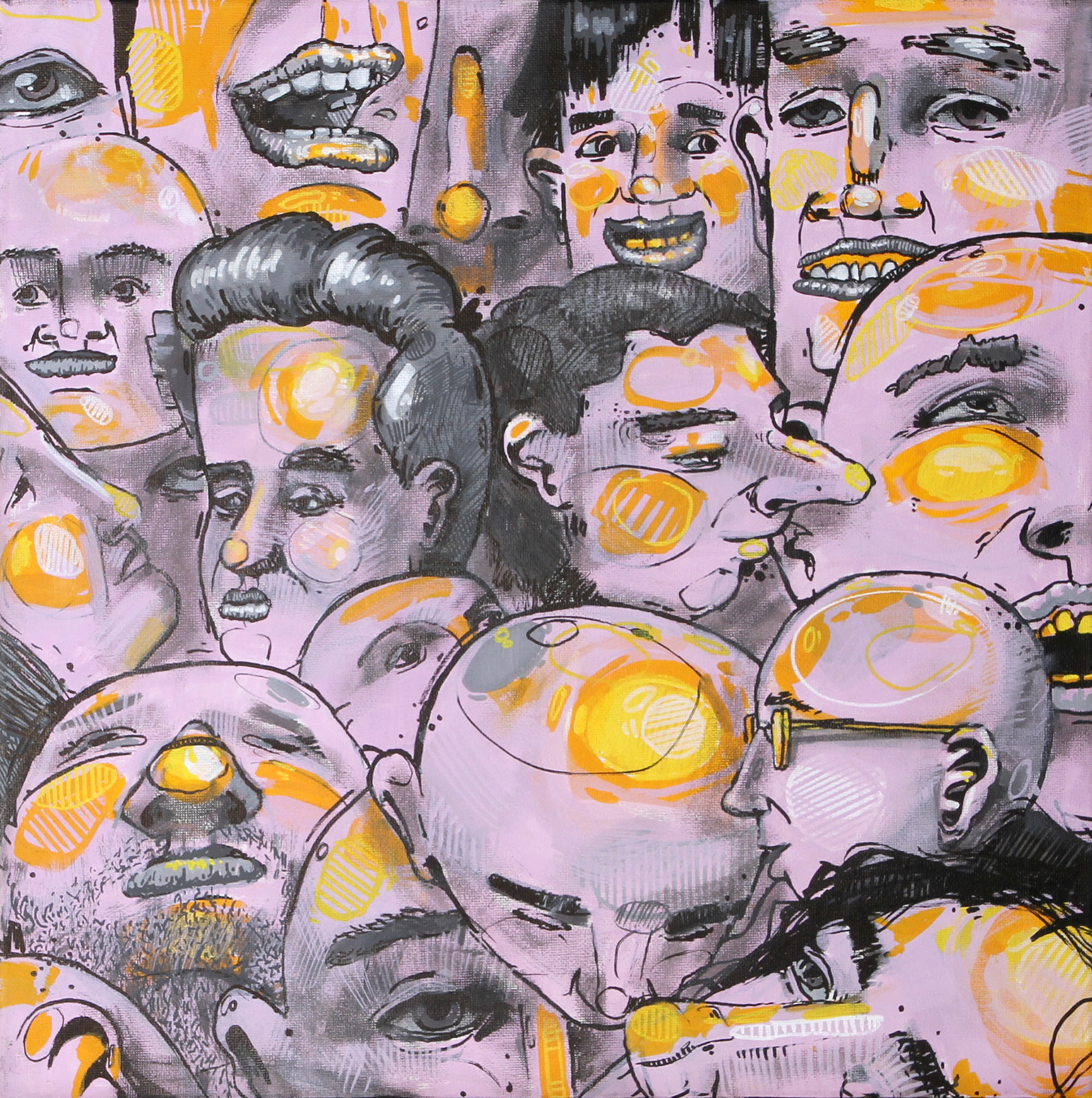 markers on canvas. 2013