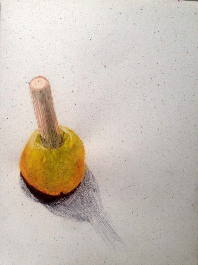 used "sponge-brush" (?) for watercolor. 22.01.2016.