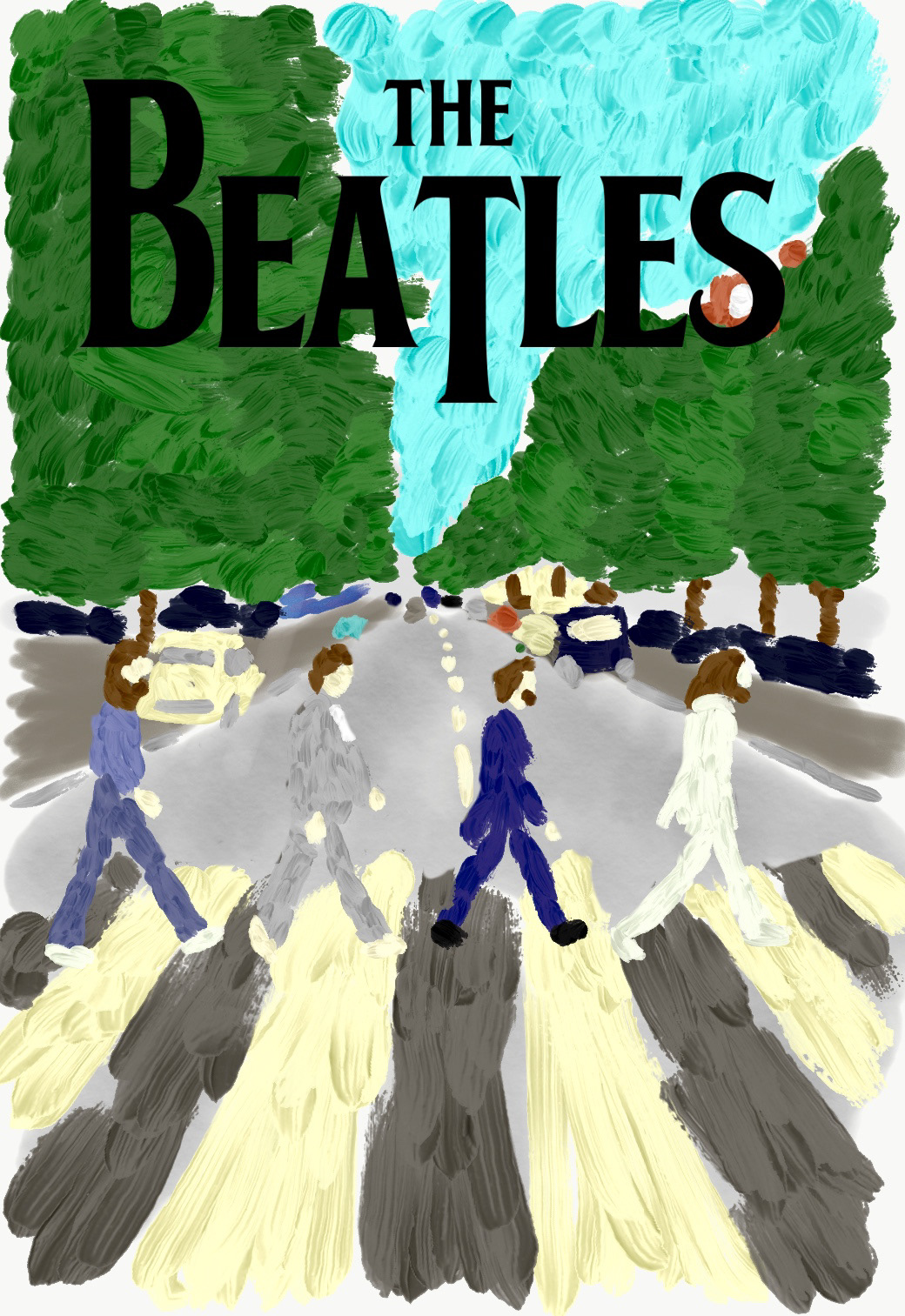 Abbey Road Album Tablet Freehand Drawing - 2018