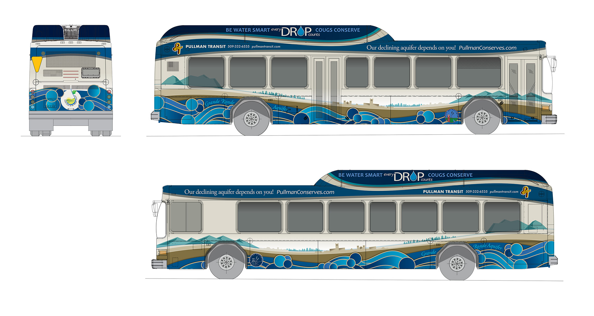 clipart bus on water