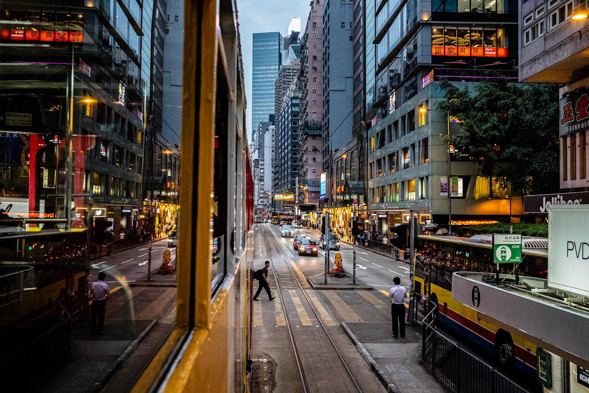Hong Kong, China - 10 September 2018: Riding a Ding Ding in Hong Kong