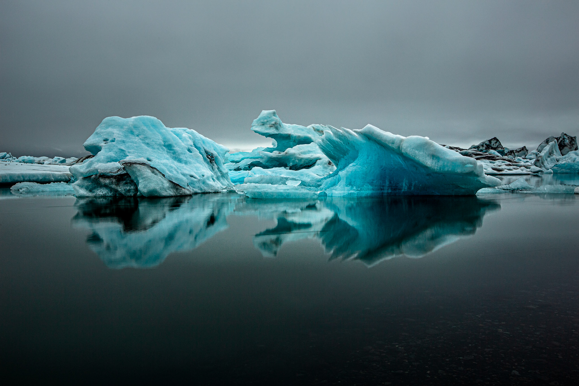 Iceberg at Jokulsarlon glacier lagoon. Iceland