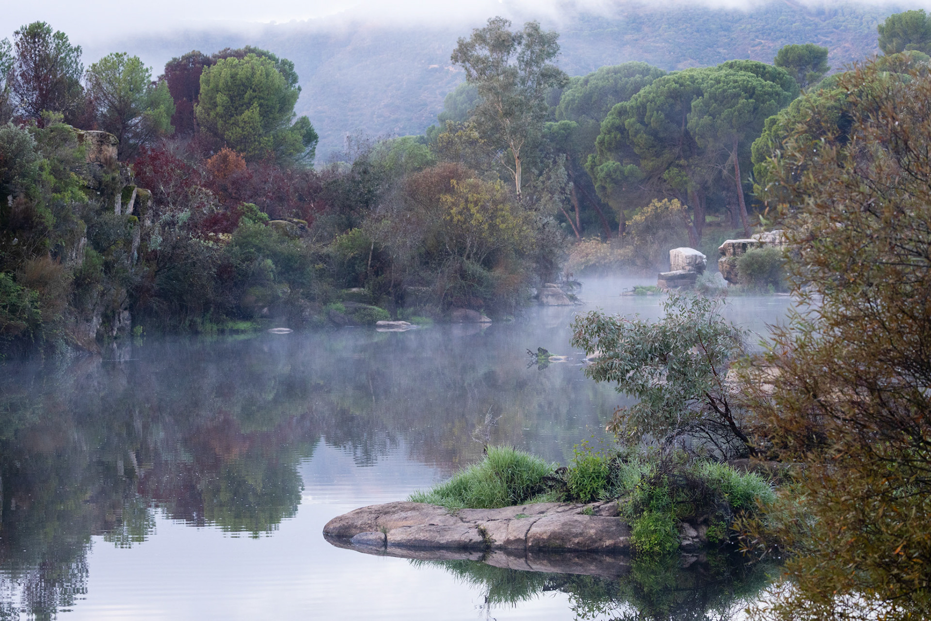 Andalucia, Spain - 28 October 2024 : Jándula river at dawn