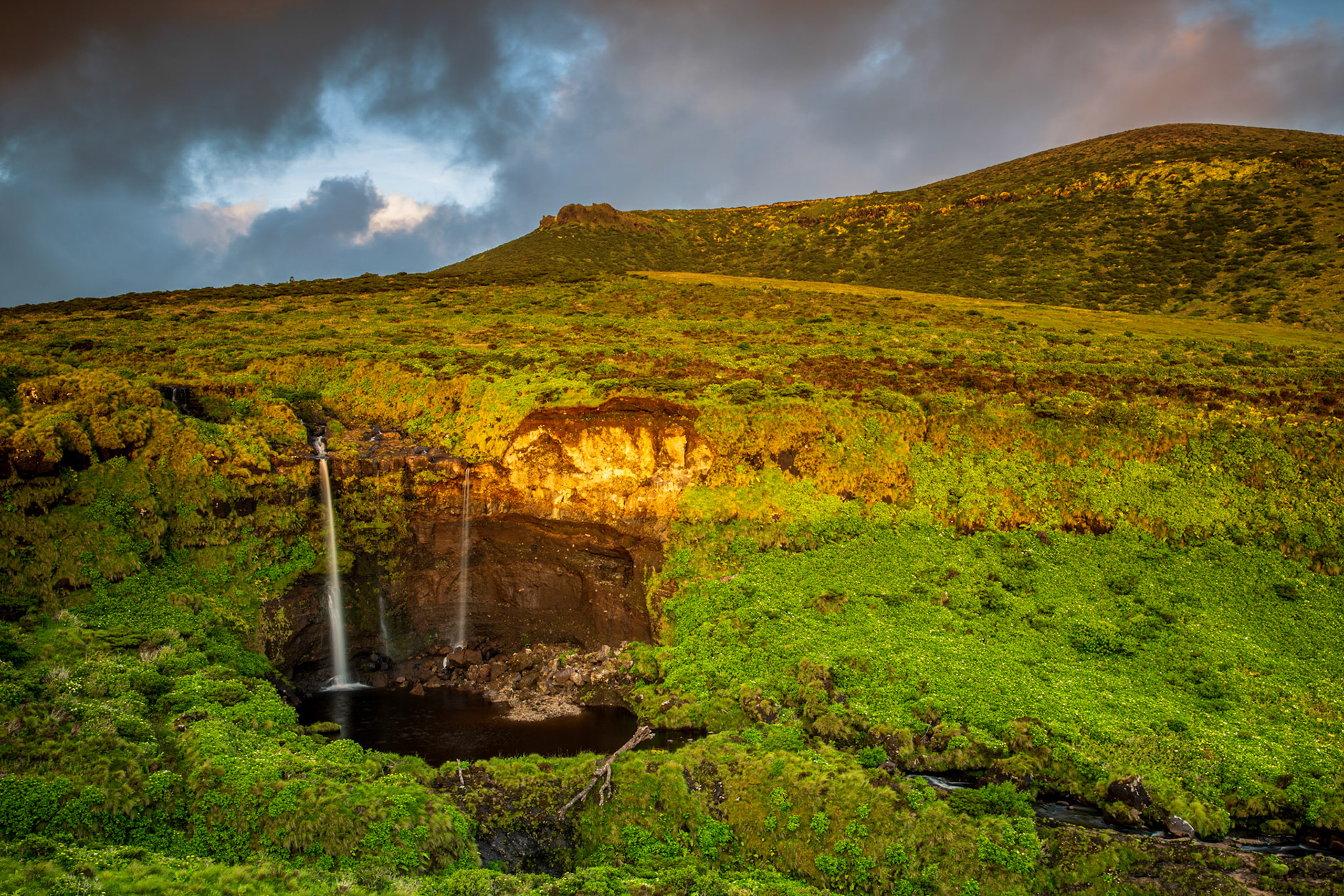 Ribeira grande waterfall. Flores, Azores, Portugal