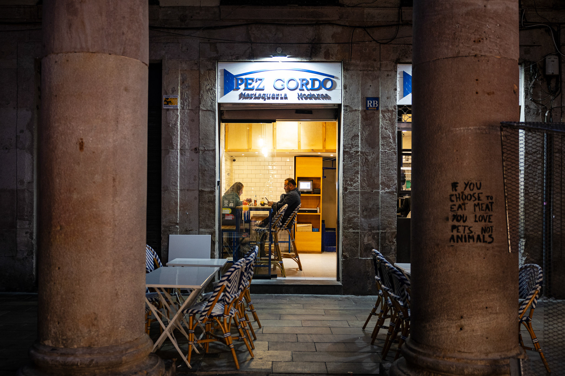 Barcelona, Spain - 25 March 2024 : People at Pez Gordo restaurant