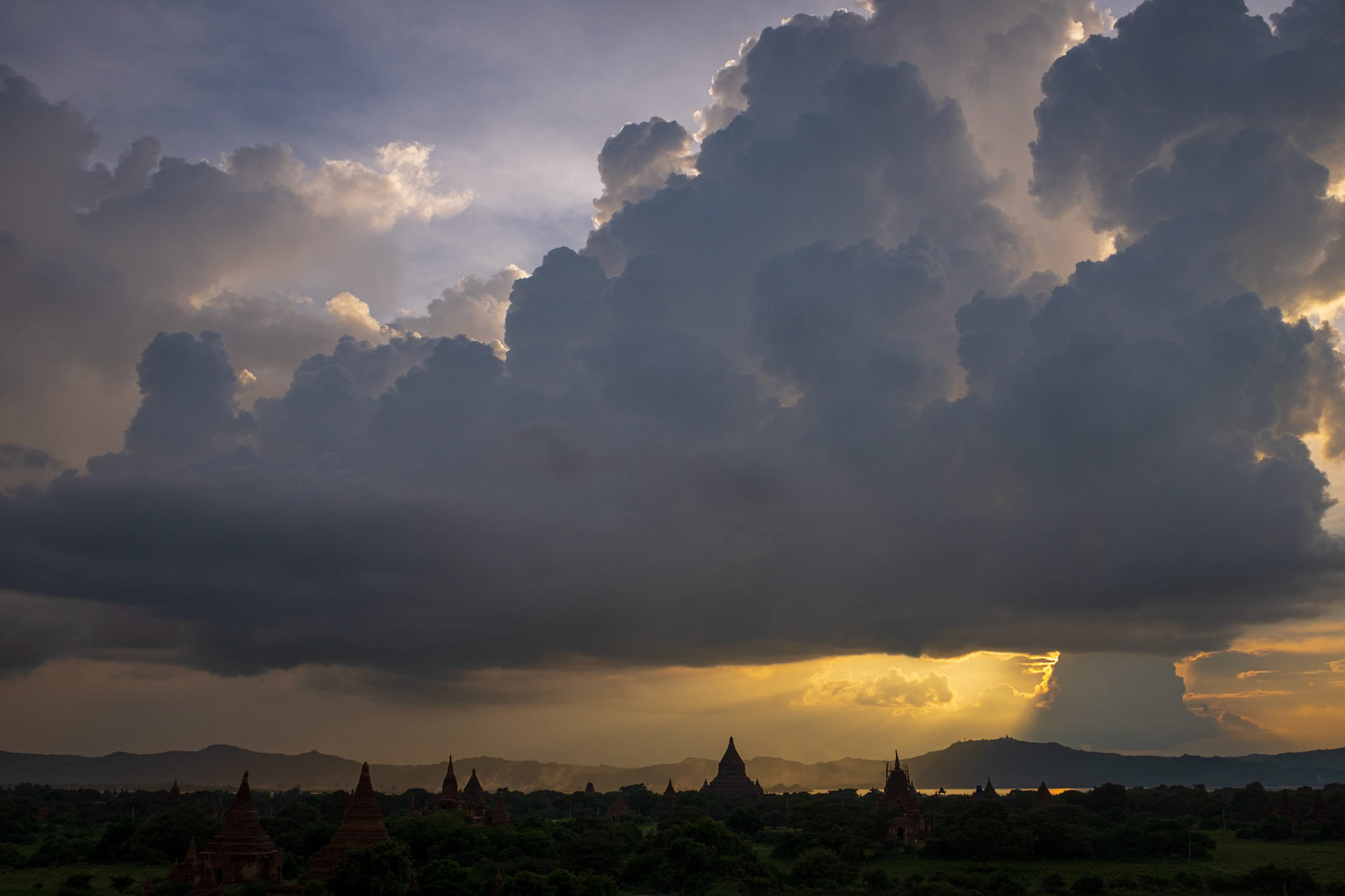 Bagan, Myanmar - 26 September 2016: Temples of Bagan