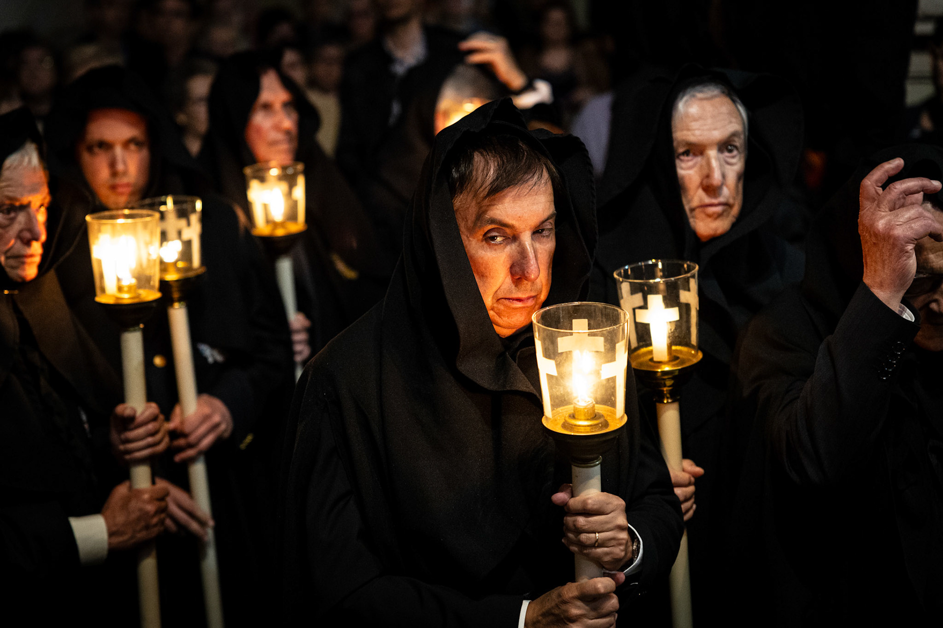 Braga, Portugal - 07 April 2023 : Lord Theophoric Procession inside Sé Cathedral