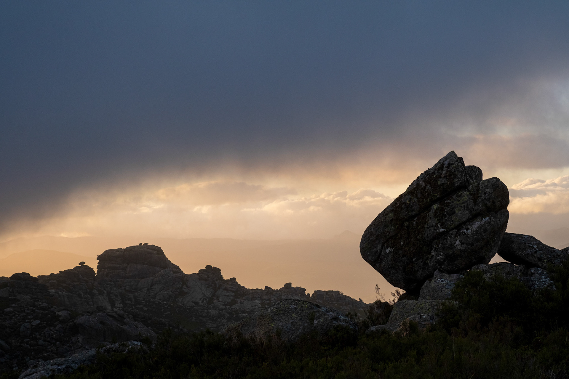Peneda Gerês National Park, Portugal - 31 October 2022 : Rocky landscape at Peneda Gerês National Park