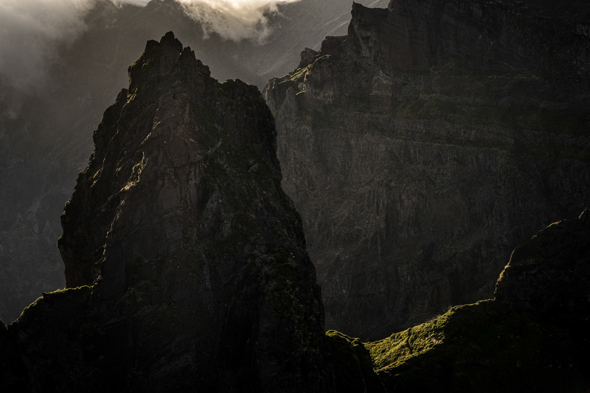Madeira, Portugal - 15 June 2017: The peaks of Madeira seen from Pico do Areeiro
