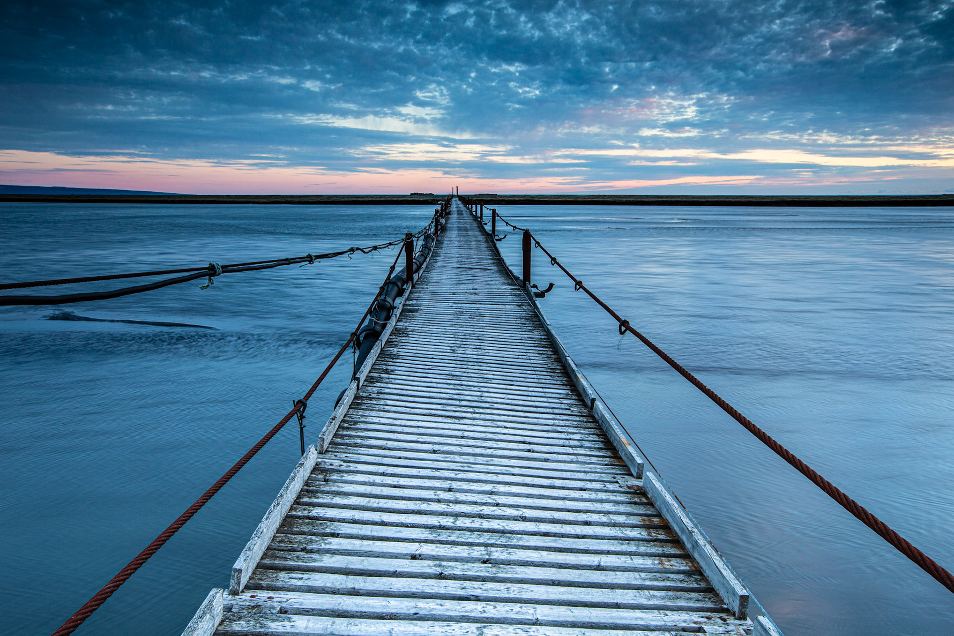 Wood bridge in northern Iceland