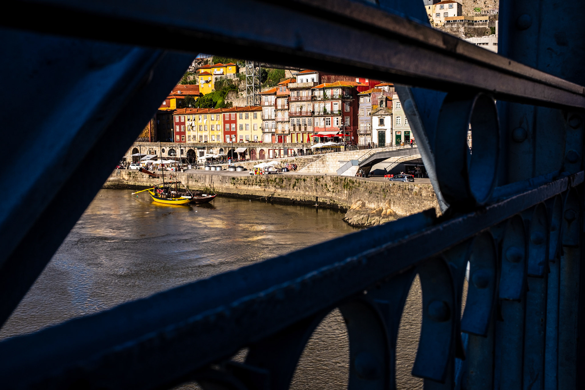 Porto ribeira as seen from Dom Luis bridge. Portugal