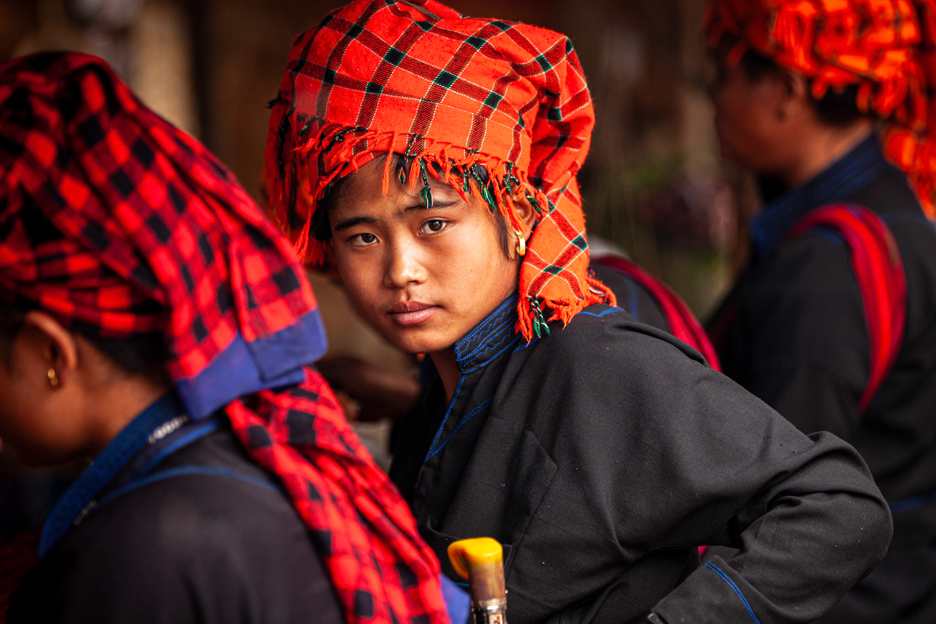 Pa-O women in Thaung Tho Kyaung market. Myanmar