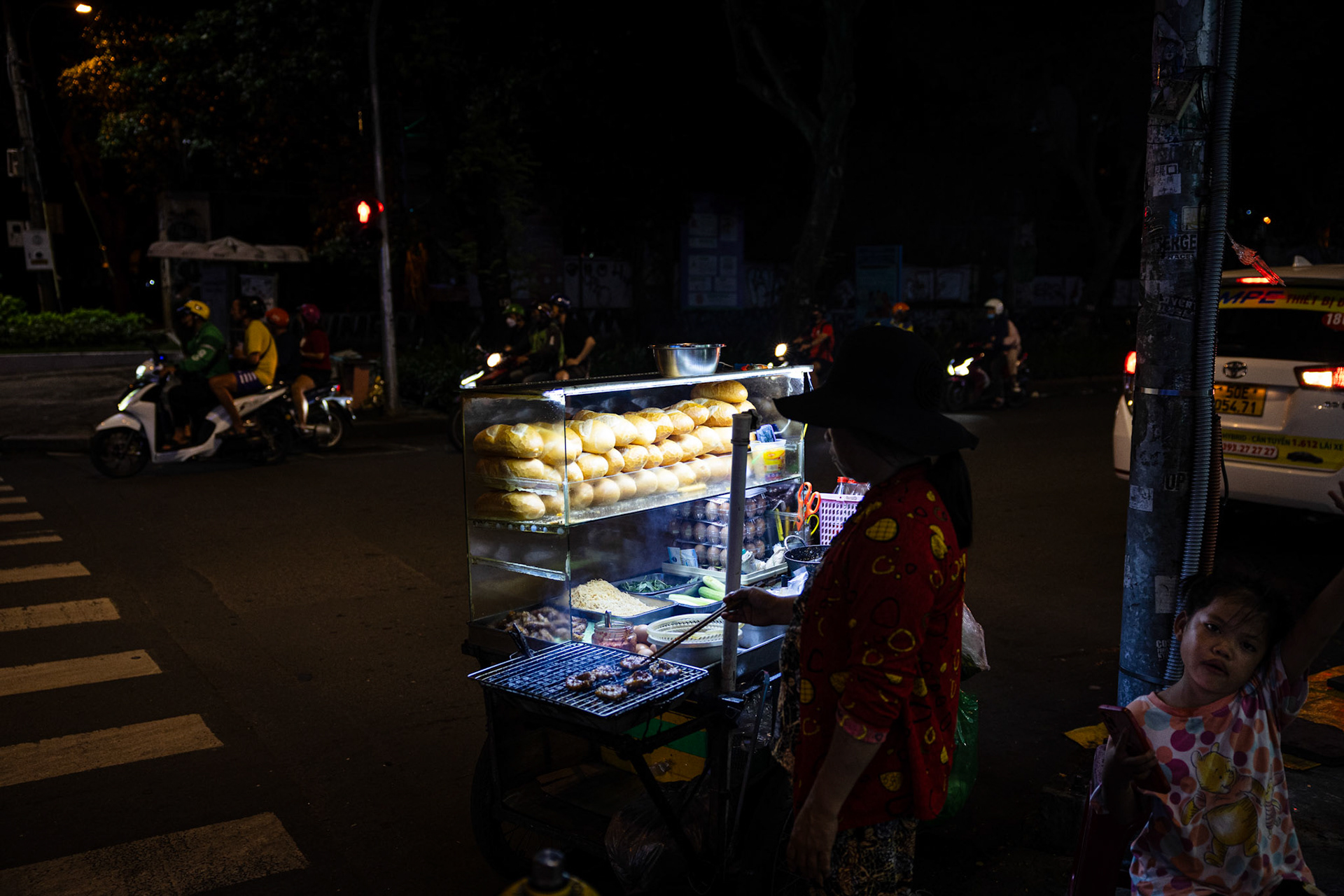 Ho Chi Minh City, Vietnam - 22 July 2024 : Sandwich stand