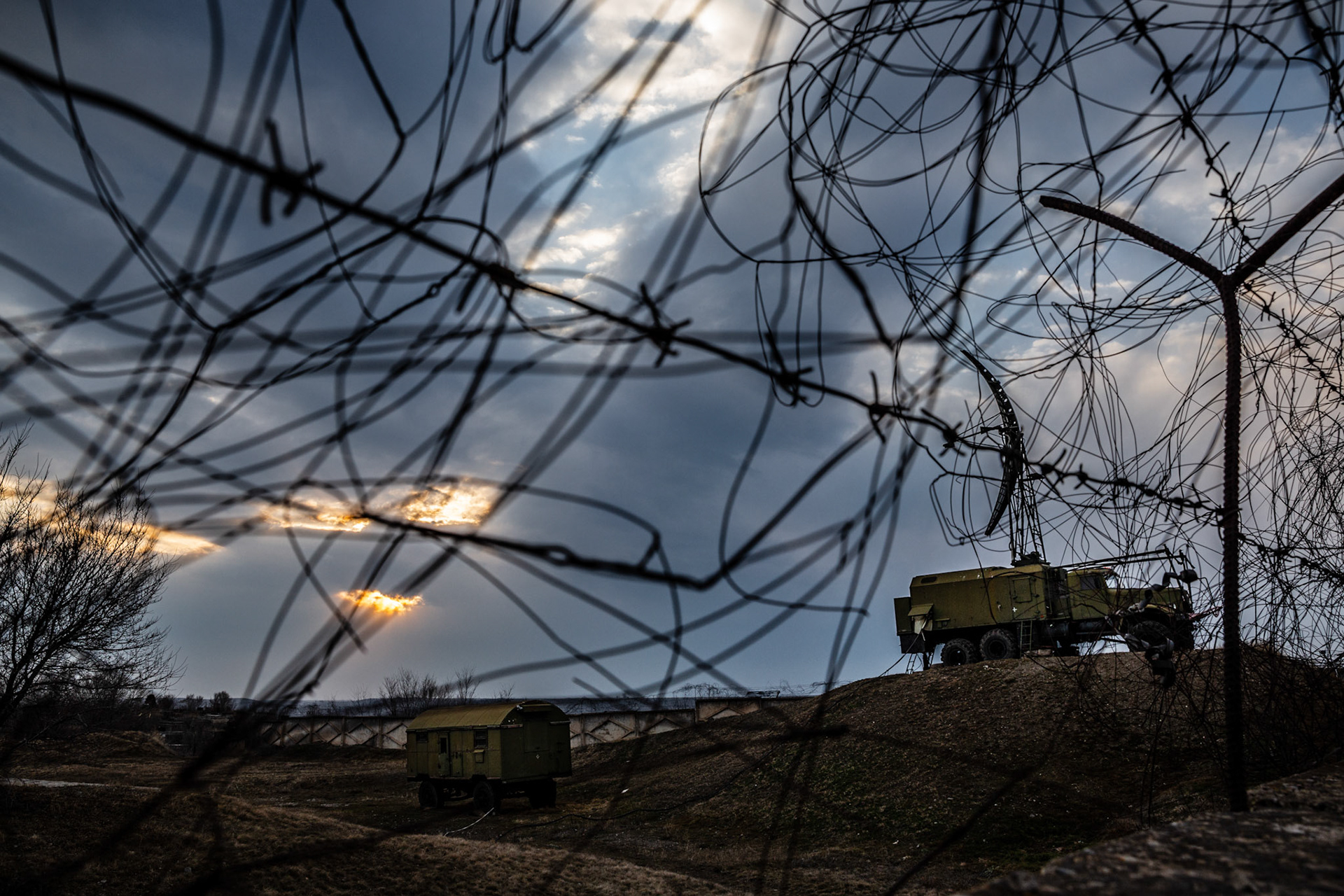 Military vehicle in a Russian base in Gyumri. Armenia