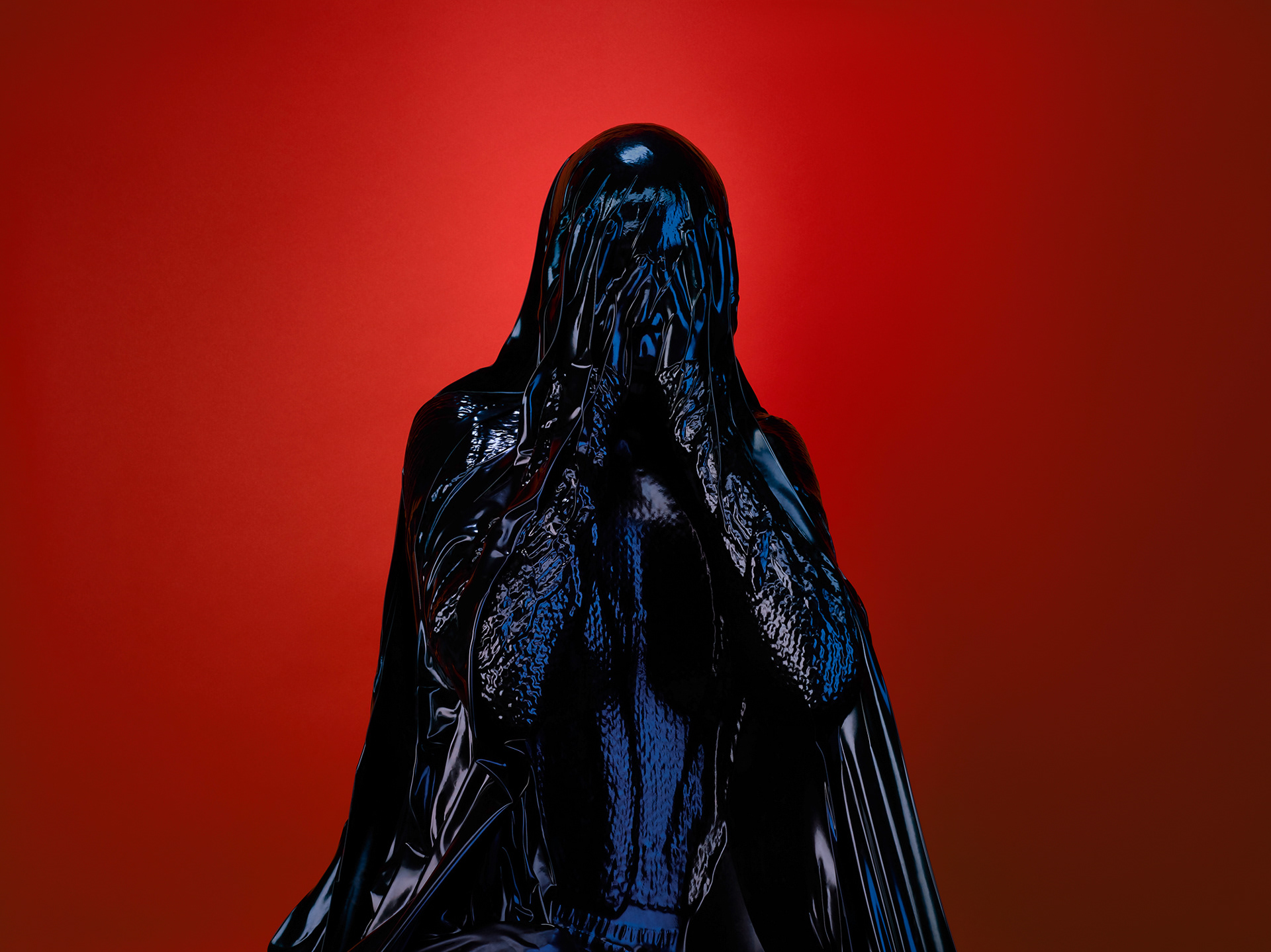 Still life photography, Palast photographie, Rise, ephemeral sculpture recalling bas reliefs from classical sculpture, black on red background , Paris, France