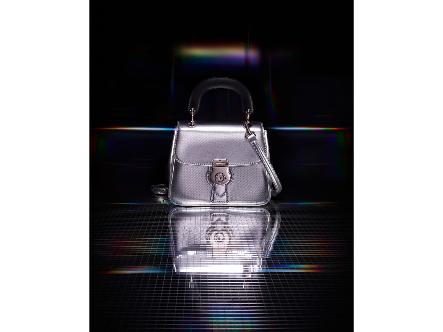 Still life photography, Palast photographie, fashion editorial with Burberry bag in reflective environment, Paris, France