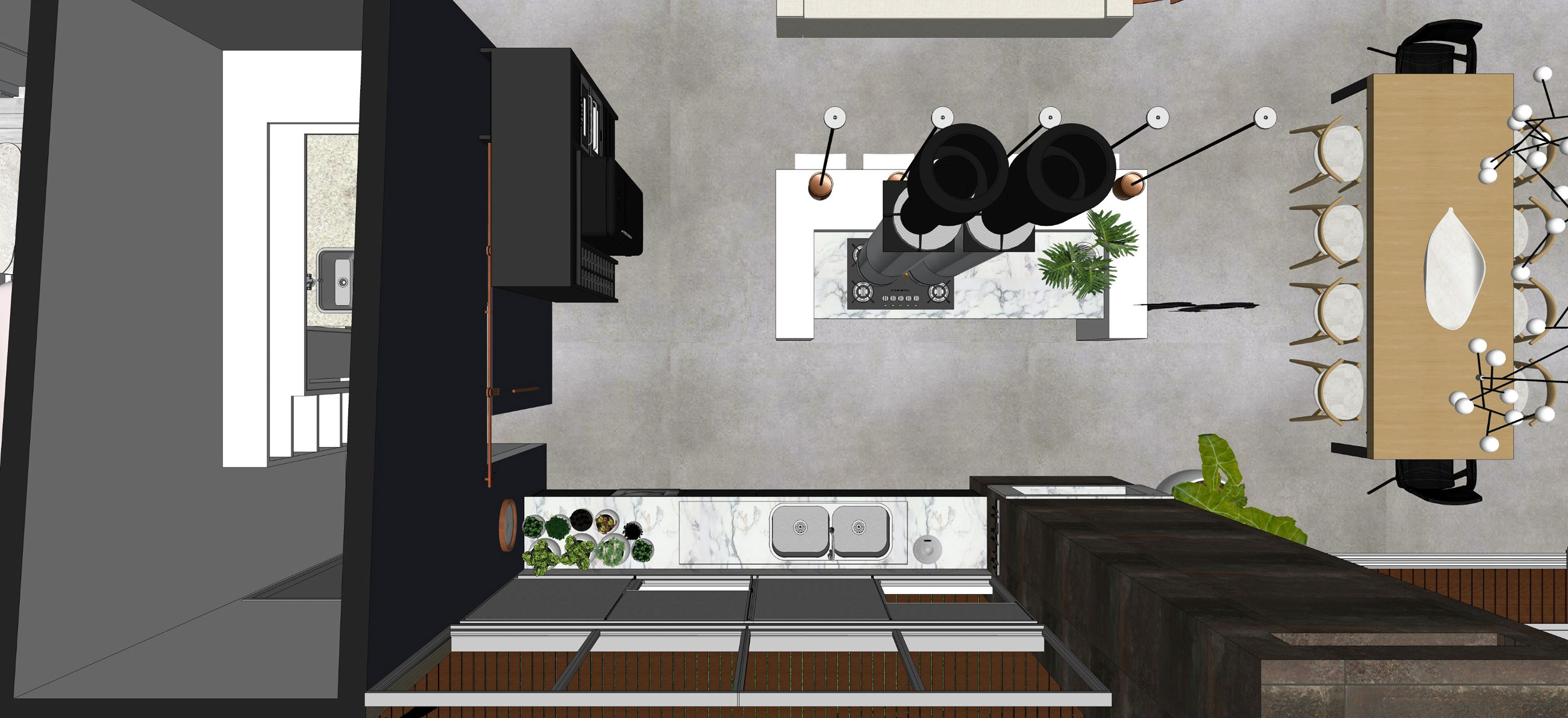 VIEW FROM THE TOP OF THE KITCHEN + LAUNDRY