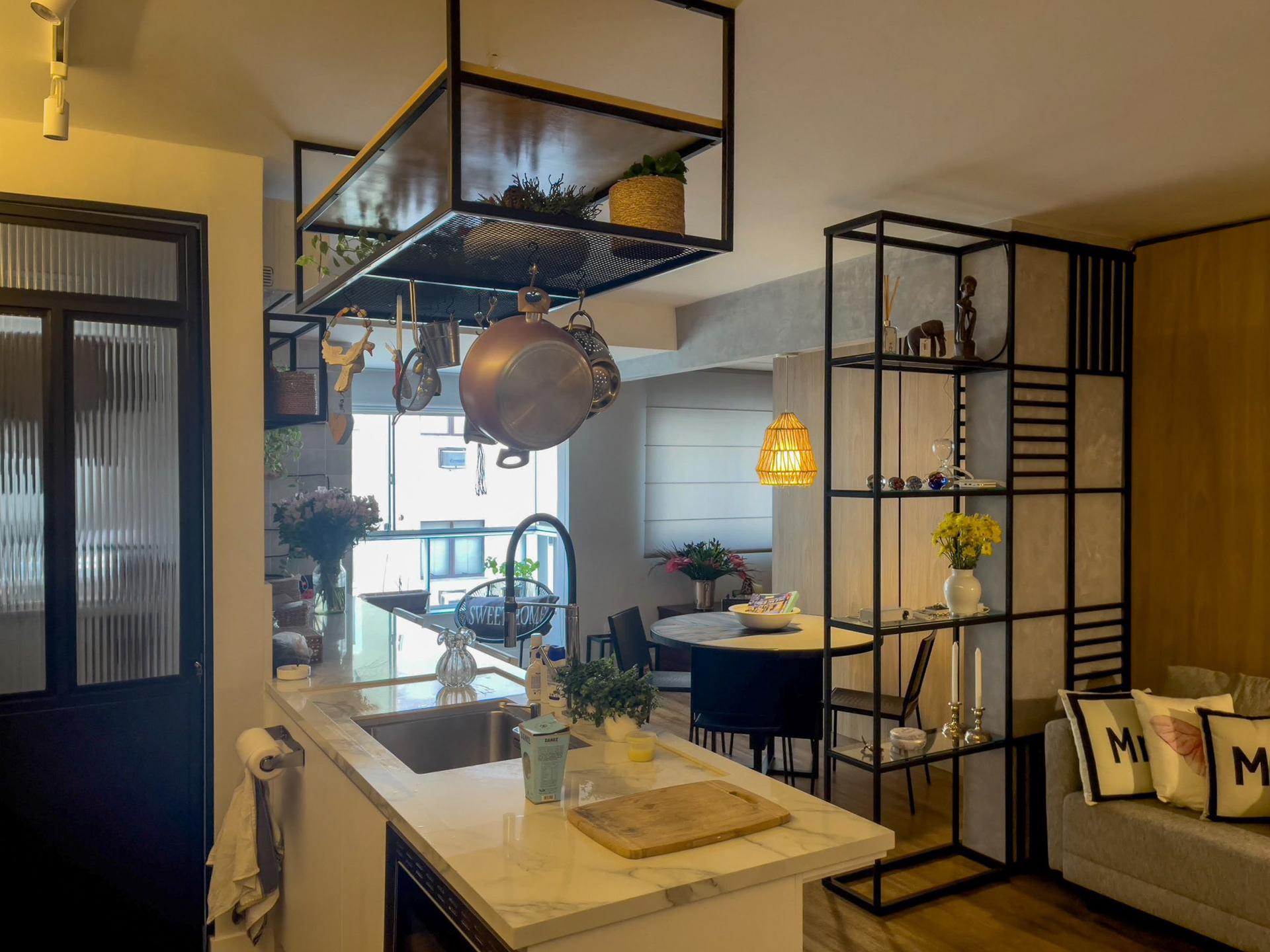 DOOR + POT RACK + BOOKSHELF + AERIAL MOBILE