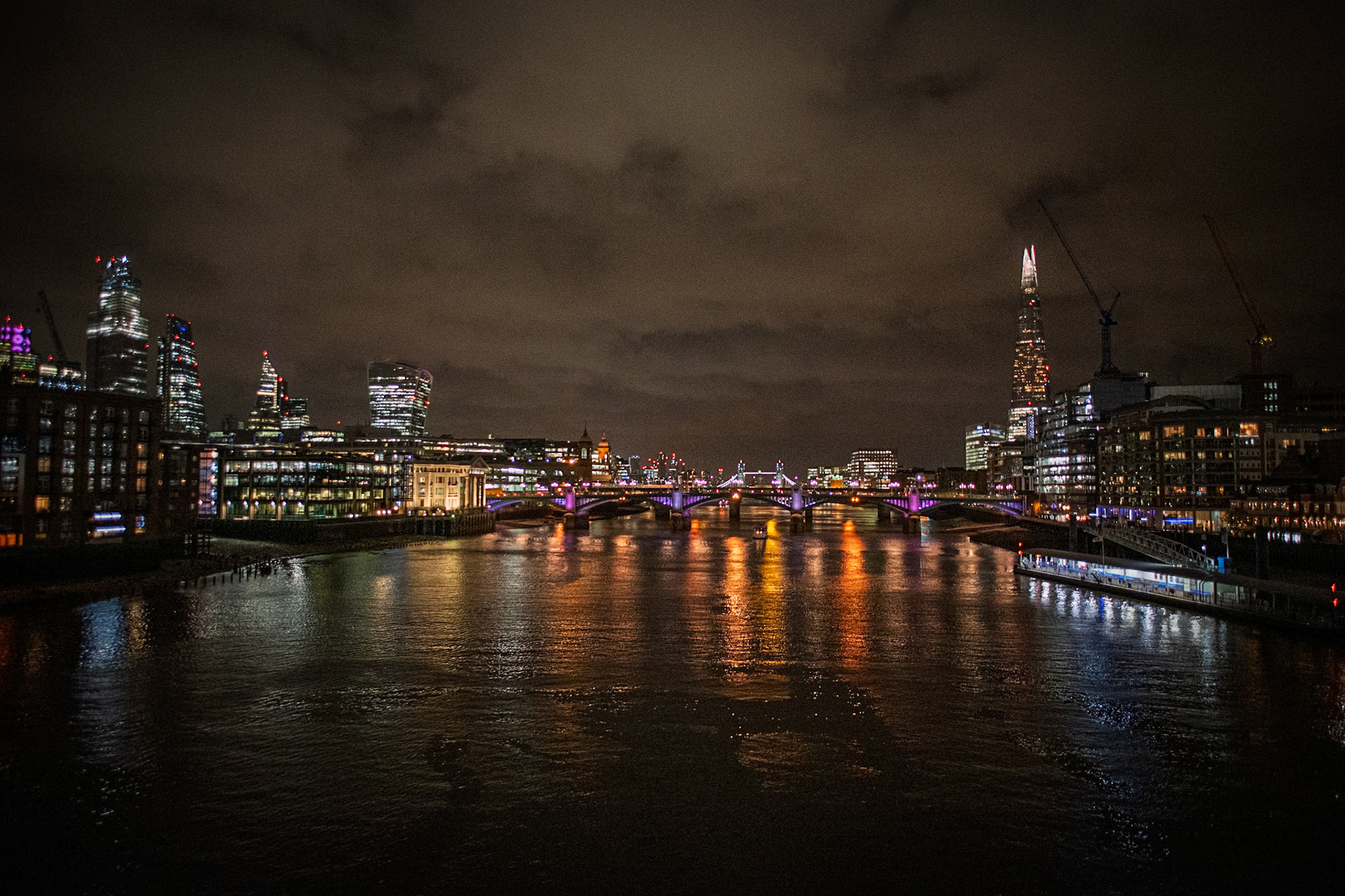 Millennium Bridge & London Skyline
