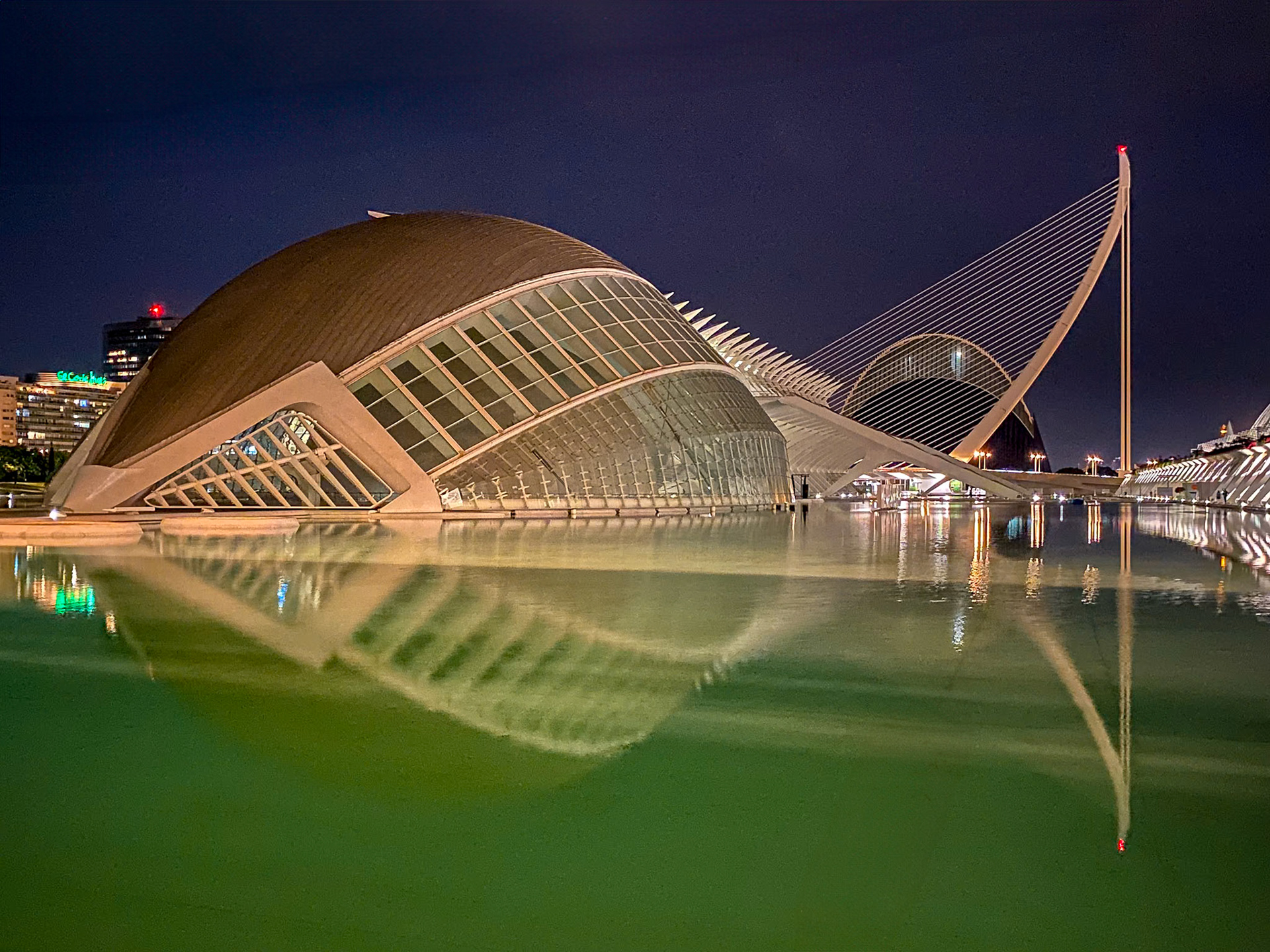 City of Arts & Science, Museum & Bridge at Night
