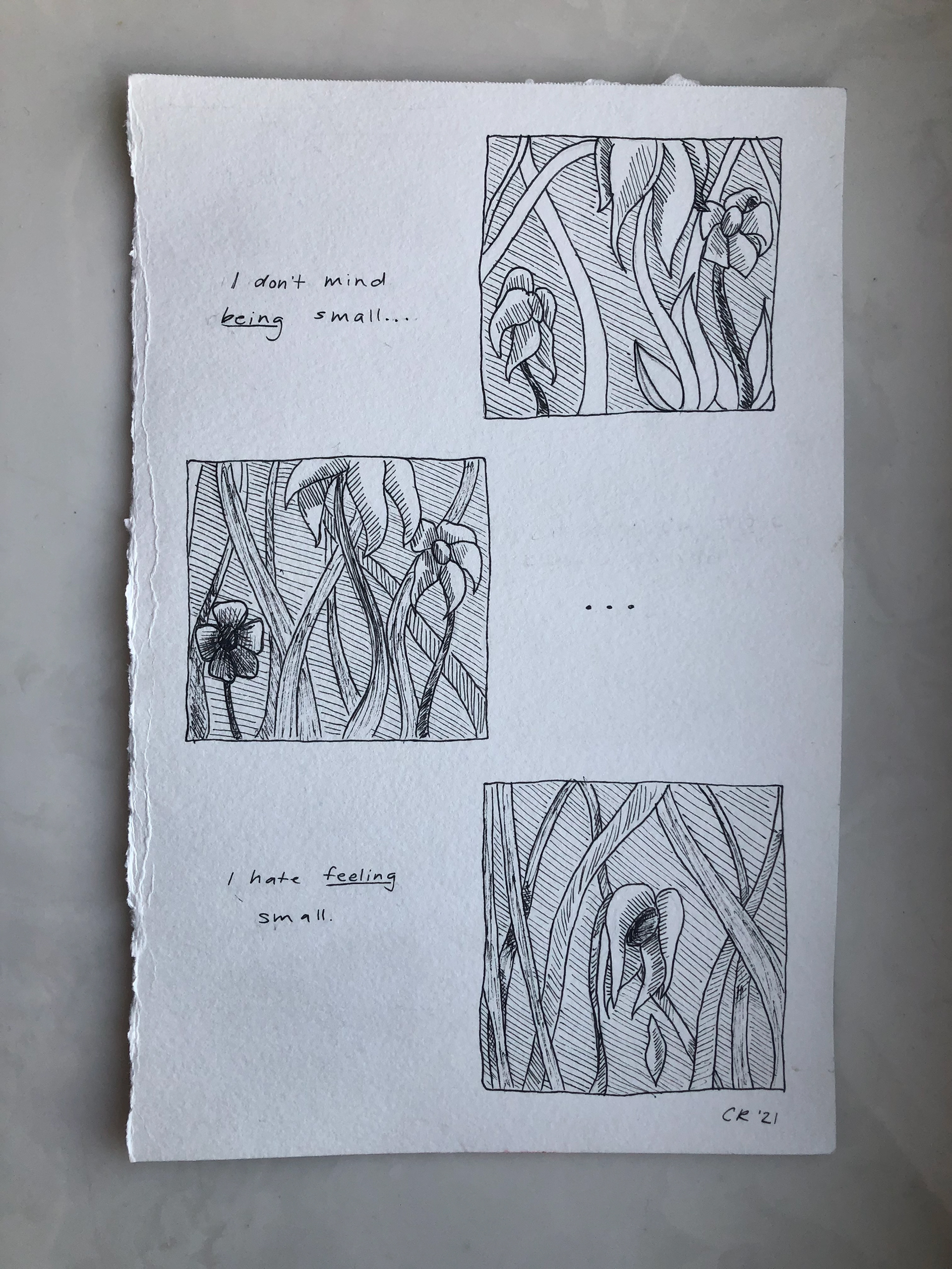 "Small", 5 in x 7 in, Micron on Paper, 2021