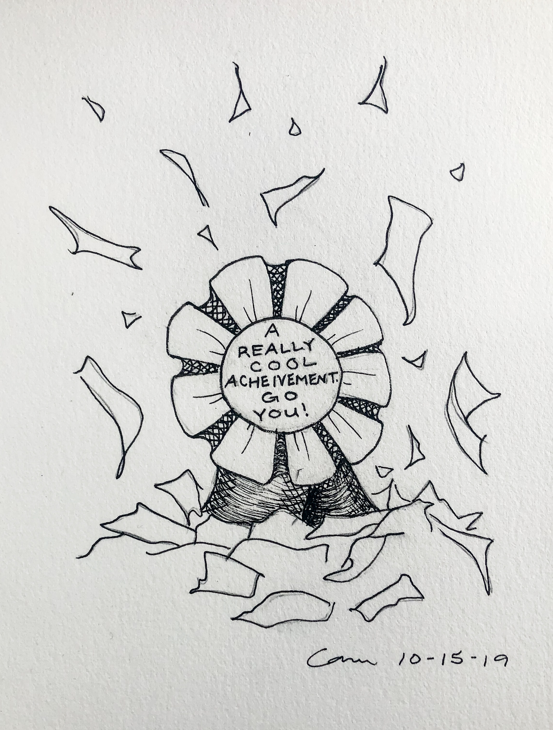 "Achievement", 4 in x 5 in, Micron on Paper, 2019