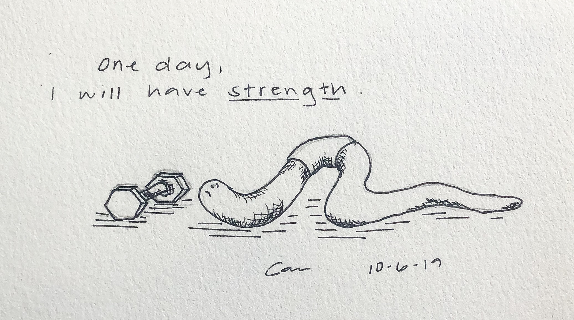 "Strength", 4 in x 2 in, Micron on Paper, 2019