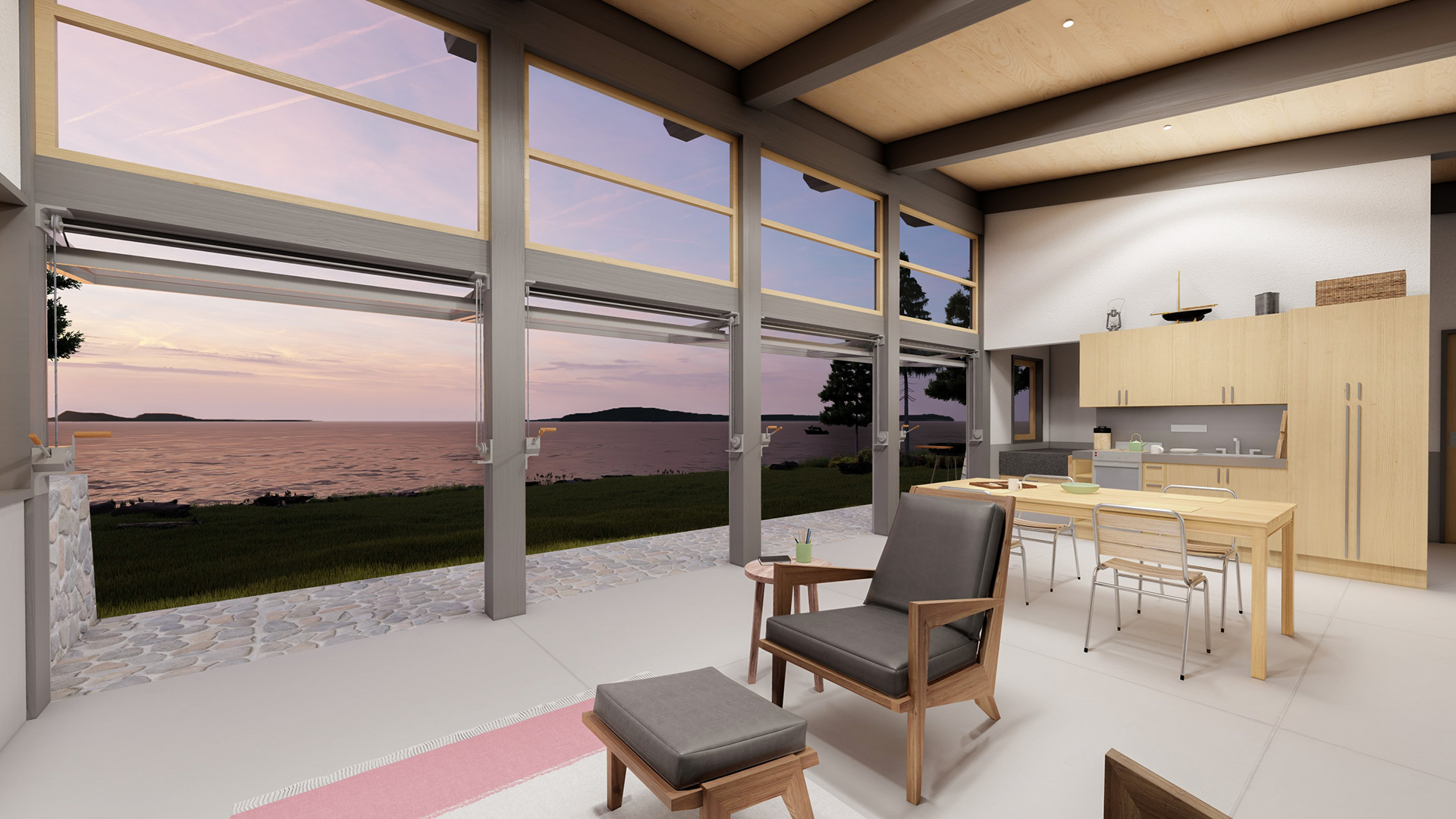 interior with doors open